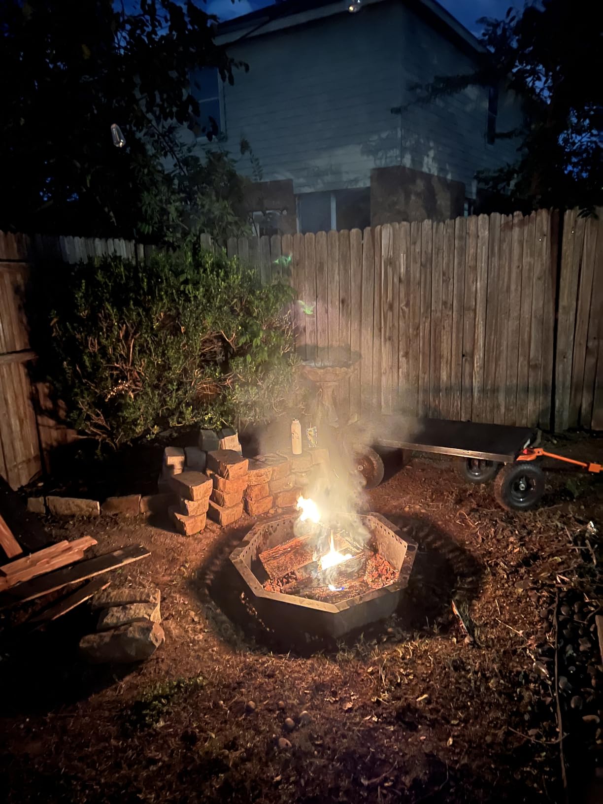 Mocomax Smokeless Fire Pit Ring 40-Inch Outer 36-Inch Inner Diameter, Large Solid Steel Firepit Liner for Outside Wood Burning, DIY Campfire Ring Above or In-Ground for Outdoor, Octagonal customer photo 2