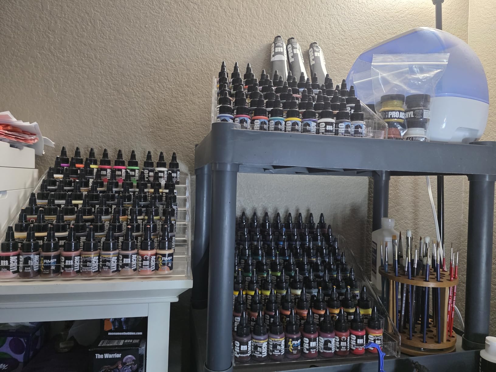 7Tier Acrylic Paint Organizer, Nail Polish Rack Shelf, Painting Bottle Holder | Clear Craft Storage for 2oz Paint Bottle, Nail Polish Organizer, Alcohol Inks and Food Coloring, Acrylic Paint Storage (Black) customer photo 1