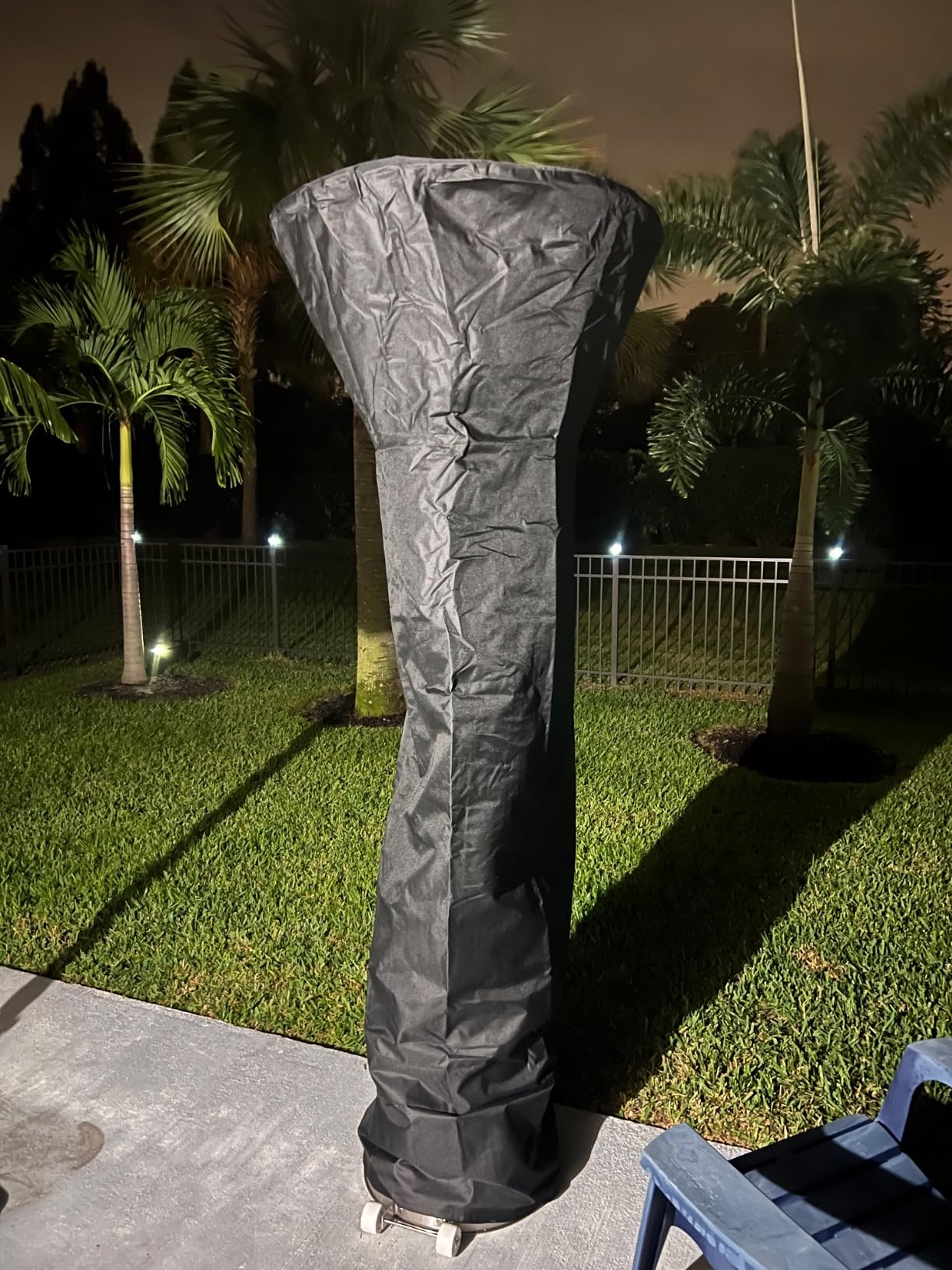 Vailge Patio Heater Covers with Zipper and Storage Bag, Heavy Duty 600D Oxford Waterproof Outdoor Heater Cover Wind-Resistant Dustproof UV-Resistant, Beige & Brown, 89'' Height x 33