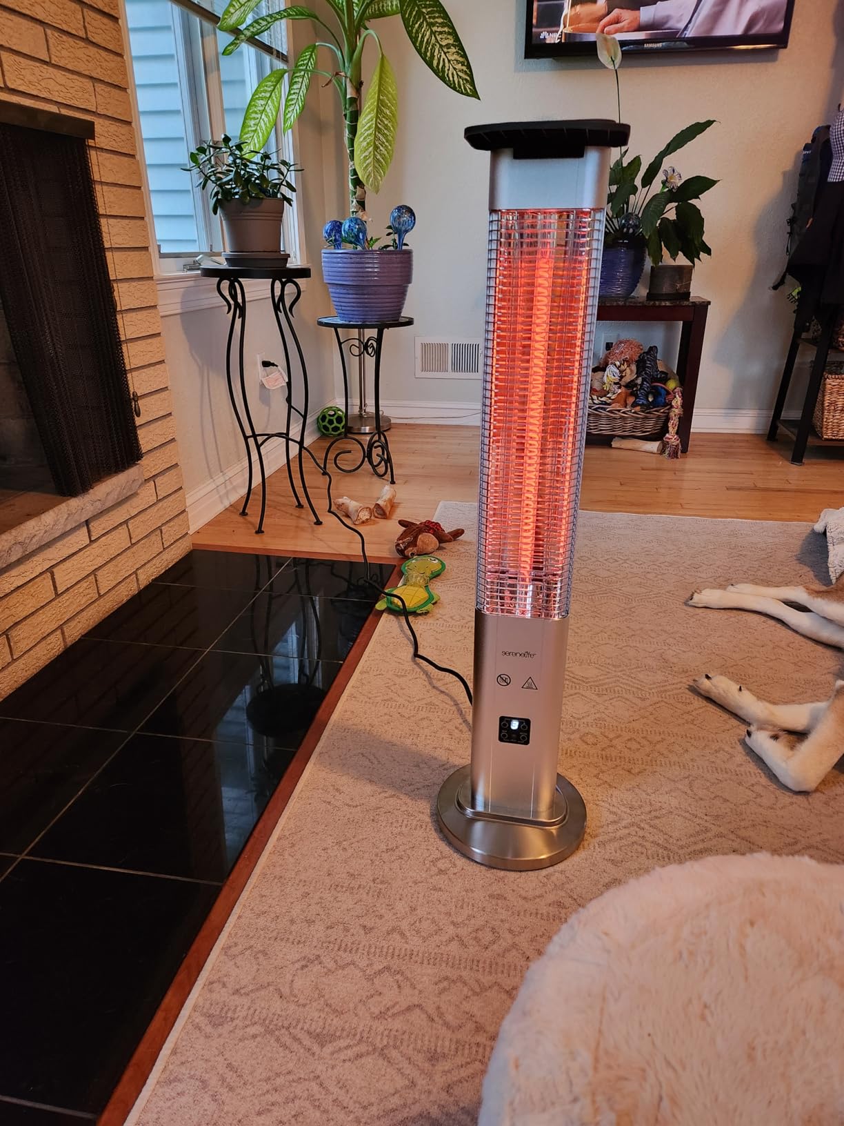 SereneLife Outdoor Electric Patio Heater - 1500W High-Efficiency Infrared Heating, Remote Control Standing Heater with Aluminum Reflector, Waterproof Design, IP65 Approved, Quiet Operation customer photo 2