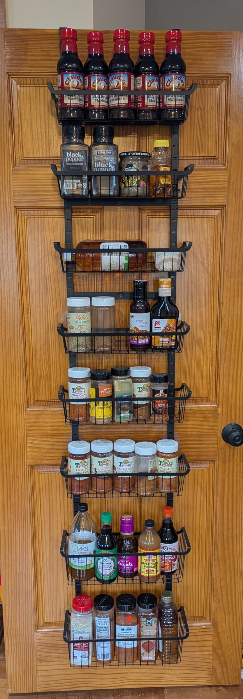 Over The Door Pantry Organizer, 8-Tier Over The Door Organizer with Adjustable Baskets, Metal Hanging Spice Rack for Pantry Organizers and Storage, Suitable for Kitchen Laundry Room & Bathroom, White customer photo 1
