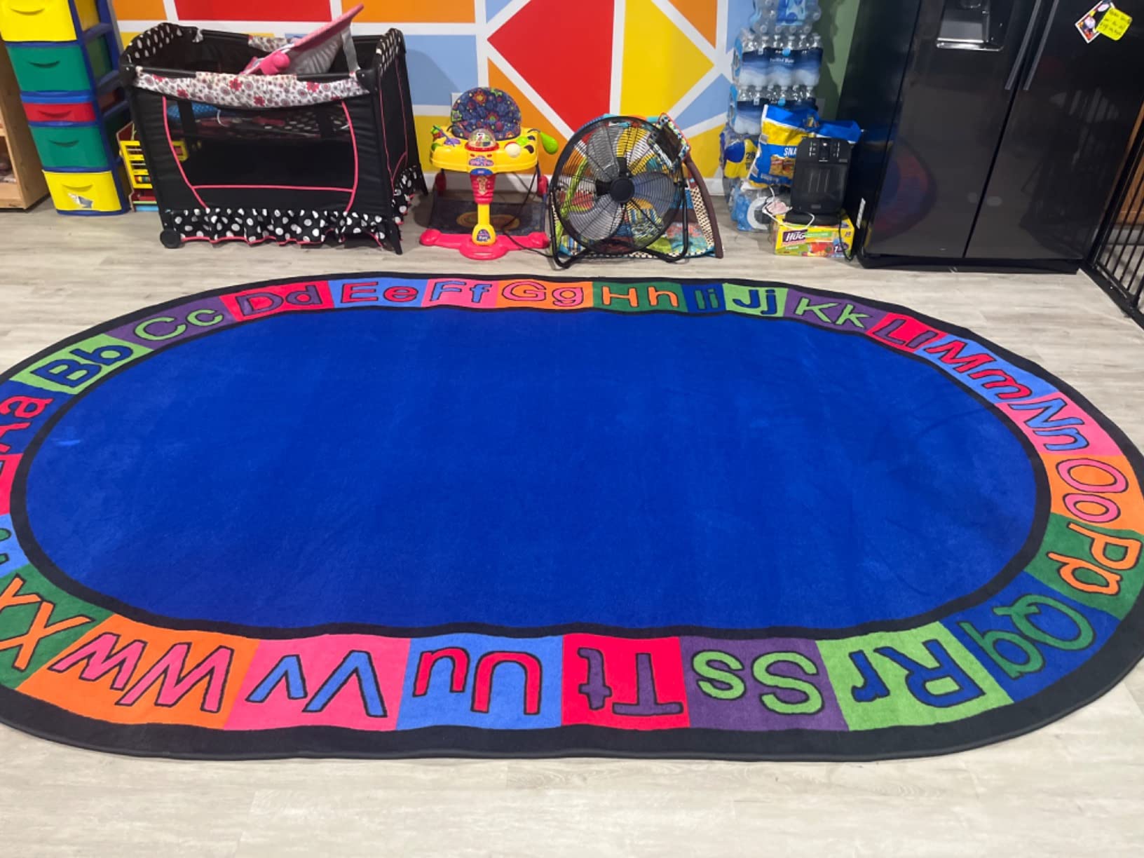 KIDCARPET.COM Colors Alphabet Circle Learning Rug 6' Round | Alphabet Nursery Area Rug | Educational, for Children's Classroom | for Kids Playroom customer photo 2