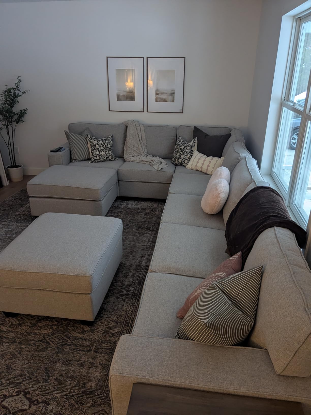 Legend Vansen Oversized Modular Sectional Sofa, U/L-Shaped Reversible Couch with Ottoman, Deep Seat Plush Polyester Sofa for Living Room, 8-Seater, Dark Grey customer photo 2