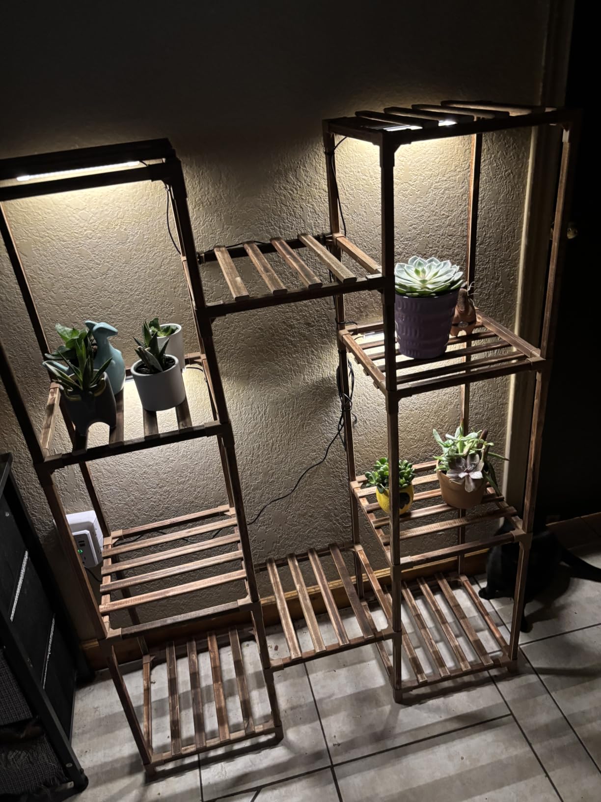 Bamworld Plant Stand with Grow Light Plant Shelf for Mutiple Pots Large Plant Holder for Living Room Patio Boho Home Decor for Gardening Warm Light customer photo 2
