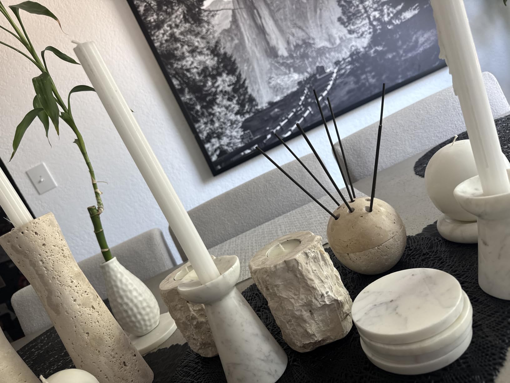 Handmade Travertine Stone Incense Resin Burner Holder - Natural Stone Incense Burner with Brass Insert for Home Decor & Relaxation customer photo 1