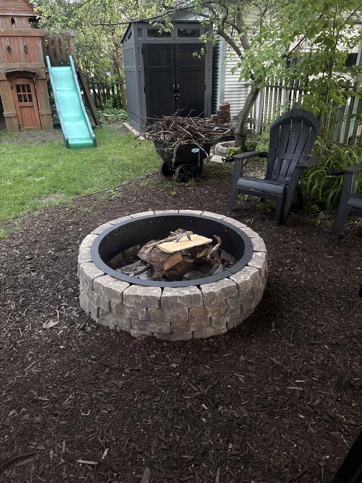 SoulMate Outdoor 40-Inch Outer/36-Inch Inner Fire Pit Ring Smokeless, Duty Solid Metal Steel Round Firepit Rim Insert for DIY Fire Pits, Outdoor Above or In-Ground, Camping Garden Patio Backyard customer photo 1