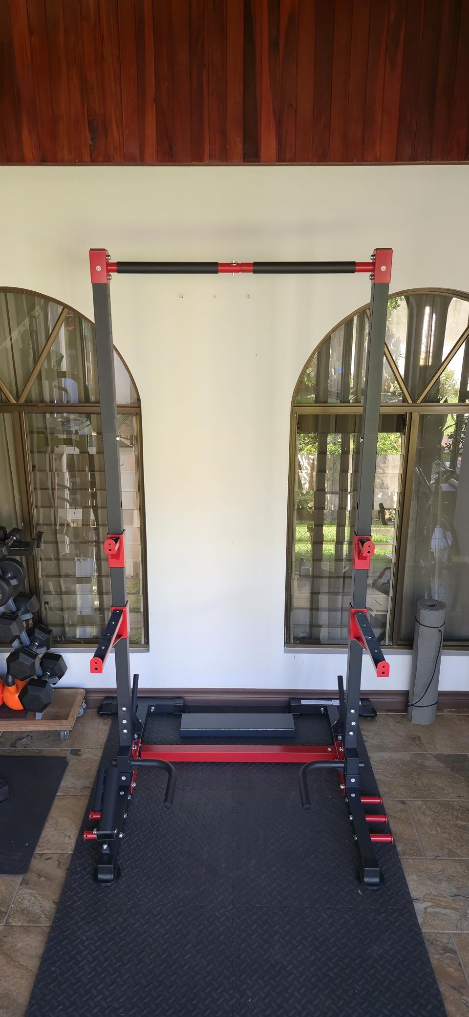 YOLEO Smith Machine & Squat Rack Combo, Multi-Functional Power Racks with Adjustable Width & Pull-Up Bar, Cable Crossover Power Cage, Independent Dual-Pulley System for Home Gym Garage Basement customer photo 1