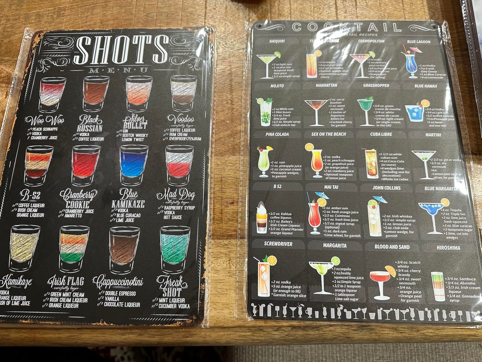 Vintage Cocktail Menu Metal Sign - 2-Piece Bar Wall Decor Set, 8x12 inch Vintage Bar Sign, Suitable for Home Bars, Man Caves, Restaurants customer photo 1