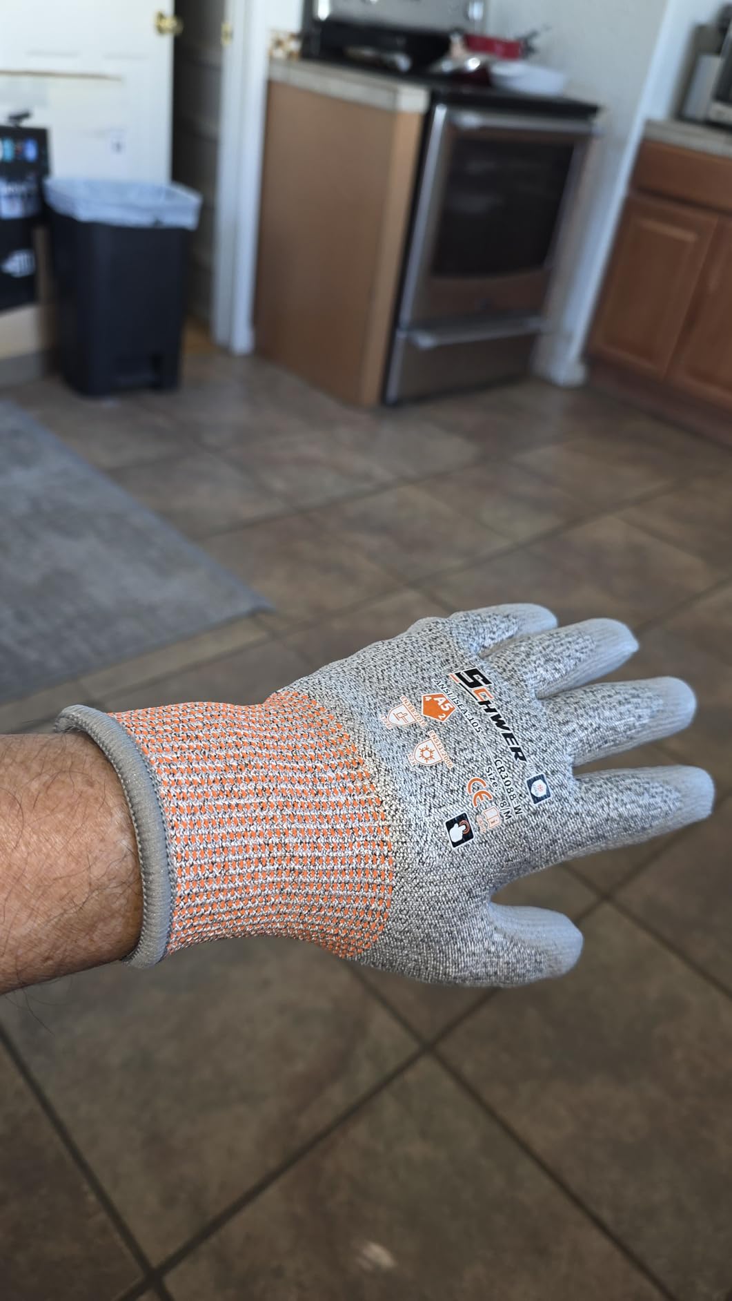 Schwer 12 Pairs A5 Cut Resistant Gloves, Non PFAS & Fiberglass, CR3088, L | PU Coating, Strong Grip, Abrasion Resistant, for Glass Cutting, Warehouse Handling, Gardening Work customer photo 1