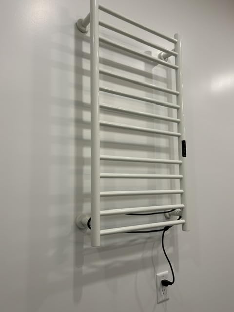 Poloma Wall Mounted Towel Warmer Rack for Bathrooms, Electric Heated Towel Rack Heater, Stainless Steel 12Bars White, CSA Certified. customer photo 1