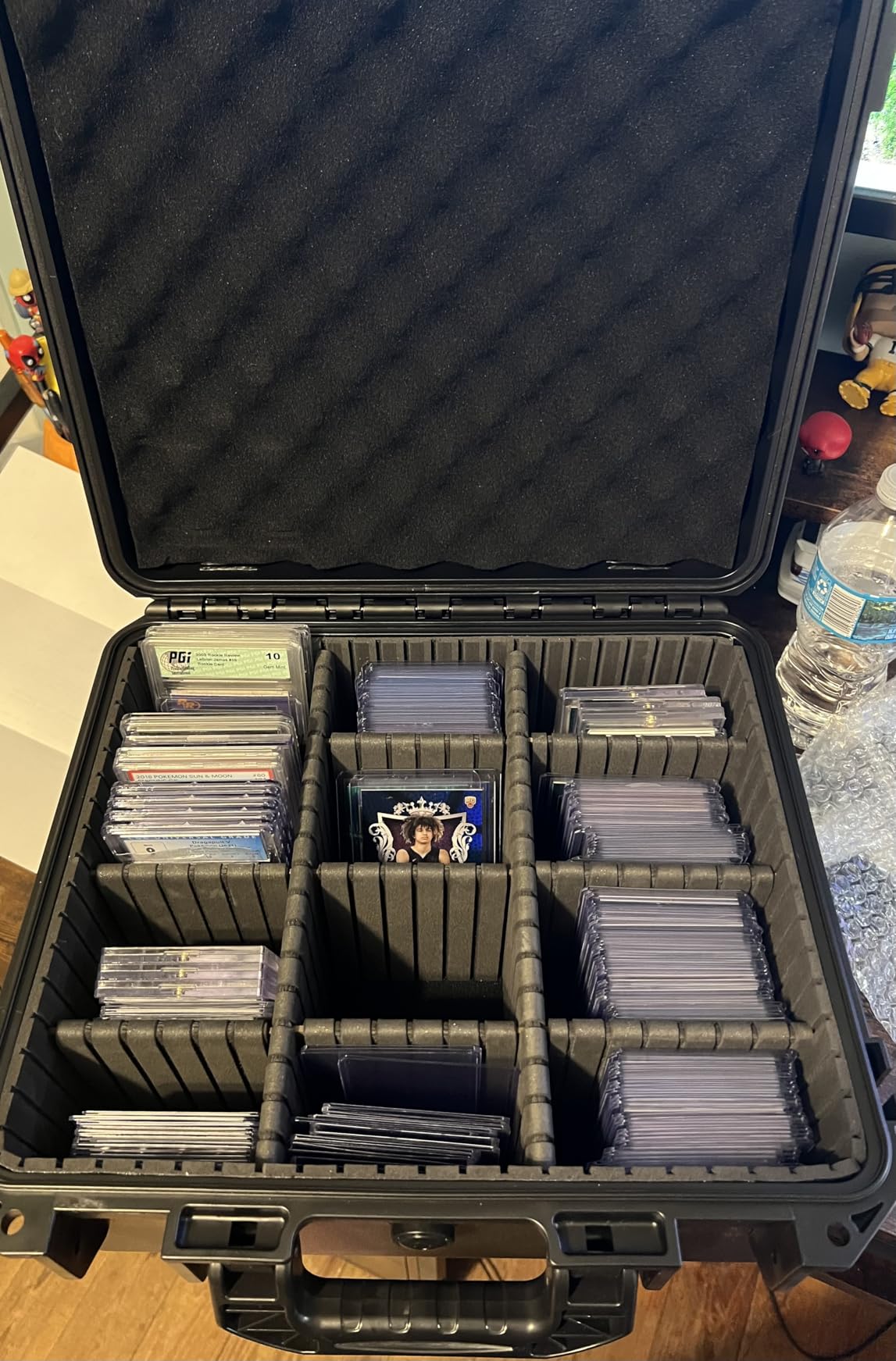Graded Card Case Storage Box: Trading Card Storage Box with 9 Dividers for PSA BGS SGC Top Loaders Sports Cards, Waterproof Hard Slab Case for Baseball Football Basketball Magnetic Cards (Holds 600+) customer photo 2