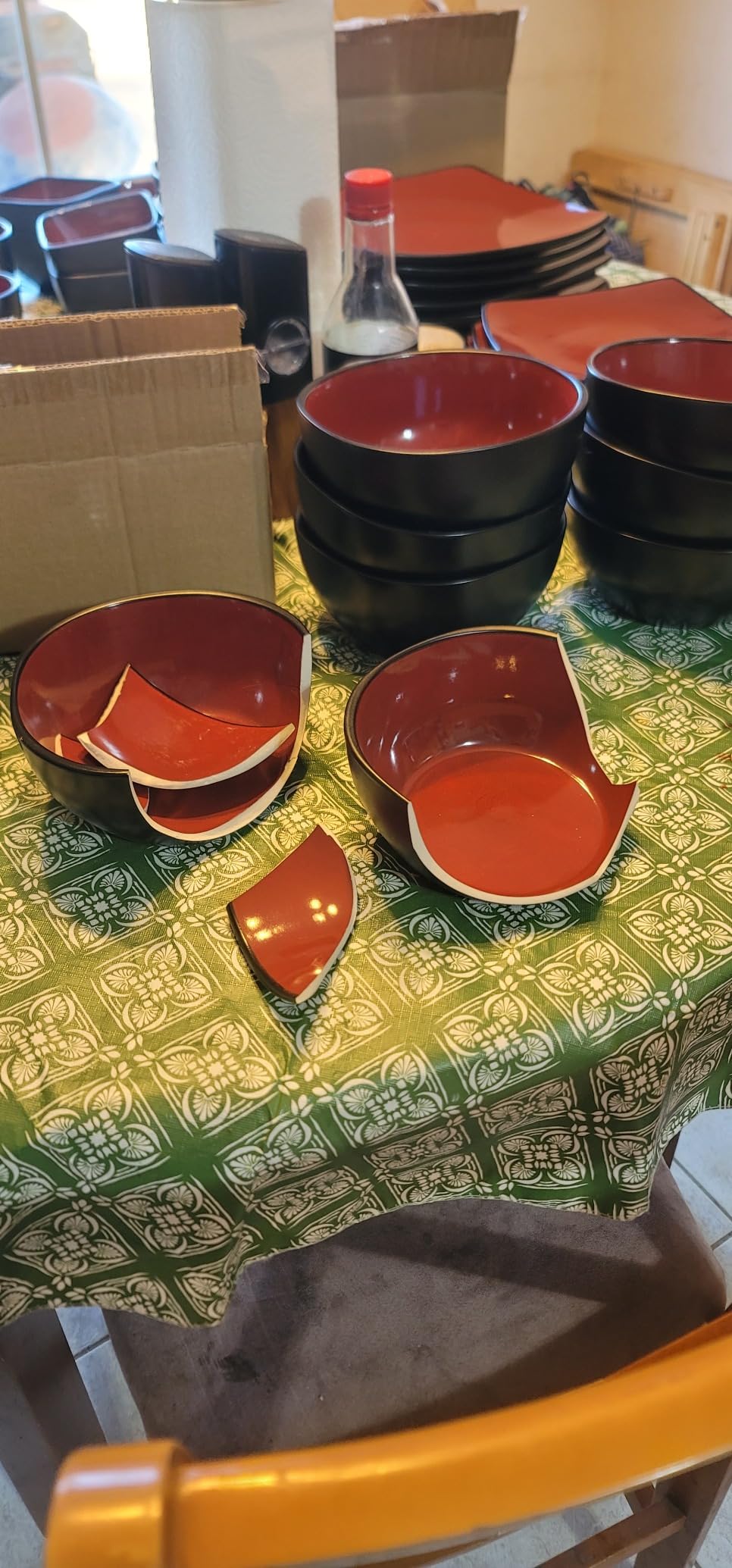 Gibson Elite Pasco 16 Piece (Service for 4) Plates and Bowls Double Bowl Reactive Glaze Dishes Stoneware Ceramic Dinnerware Set - Grey customer photo 1