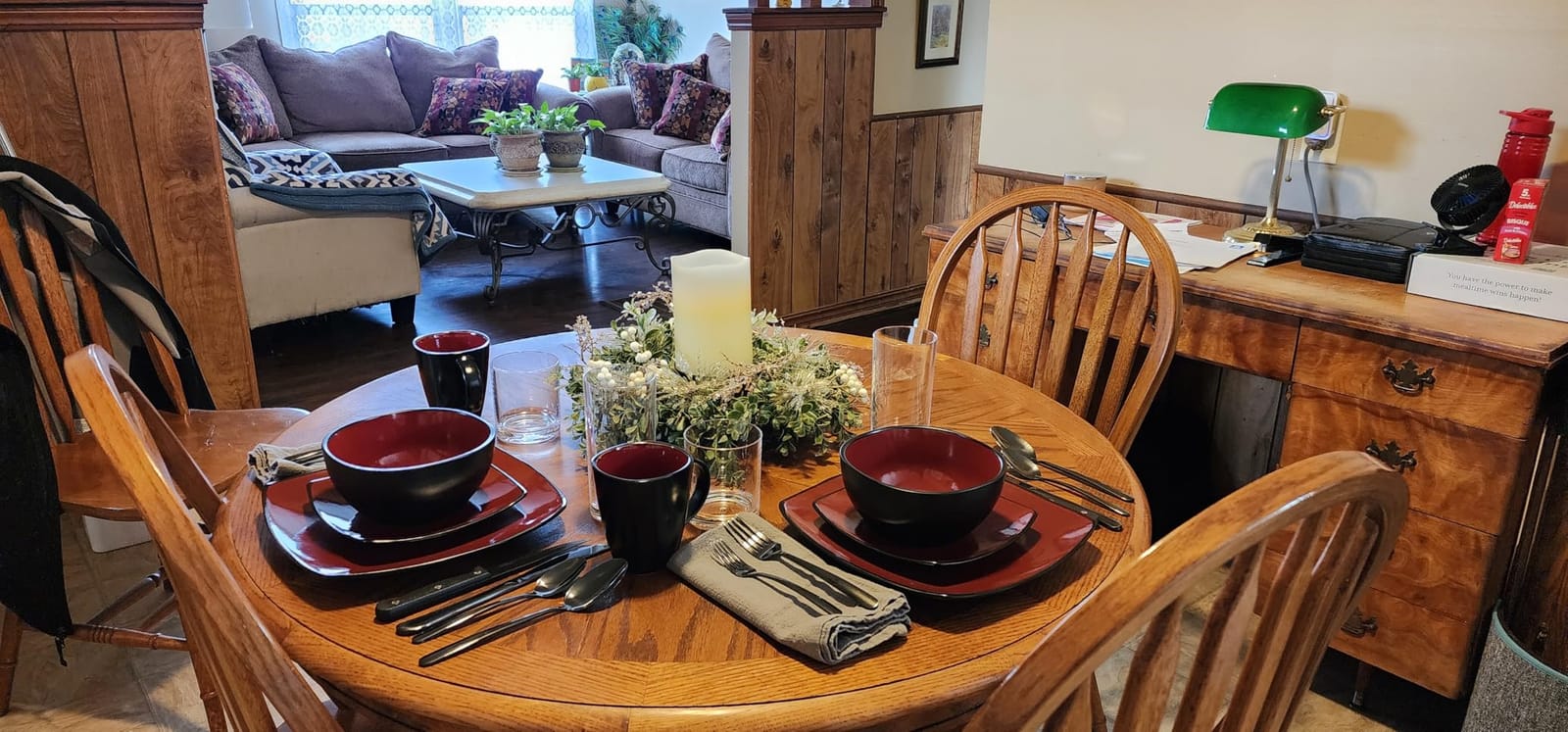 Gibson Elite Pasco 16 Piece (Service for 4) Plates and Bowls Double Bowl Reactive Glaze Dishes Stoneware Ceramic Dinnerware Set - Grey customer photo 2