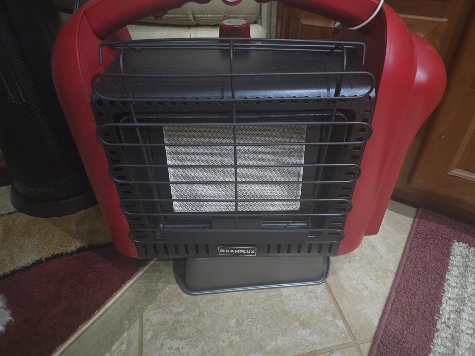 CAMPLUX Portable Propane Heater Outdoor and Indoor, 12000 BTU LP Gas Buddy Heater for Camping with ODS & Tip-over Protection, 1lb Propane Radiant Heating with LED light, Red customer photo 1