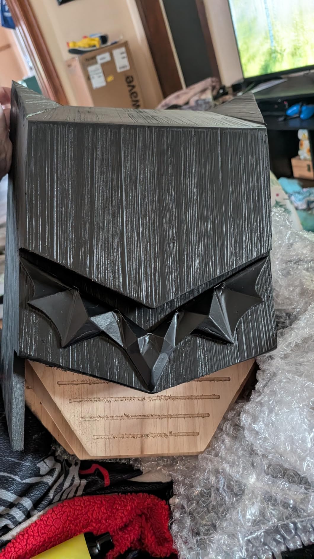 Caped Hero Bat House for Outdoors - Wooden Large Three Chamber Box, Weather-Resistant (Black) customer photo 2