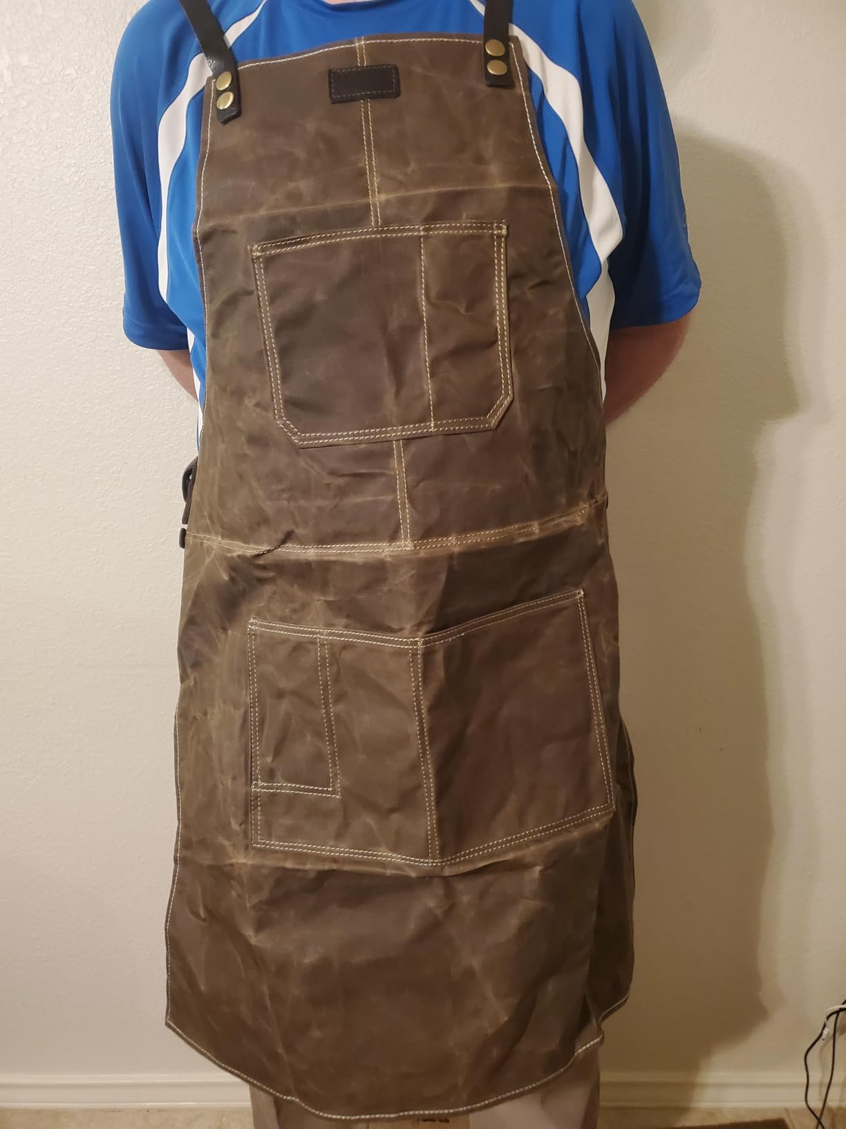 Midkit Chef & BBQ Apron for Men Waxed Canvas Workwear with Pockets | 8oz Waxed Canvas, Workwear, 5 Tool Pockets customer photo 2