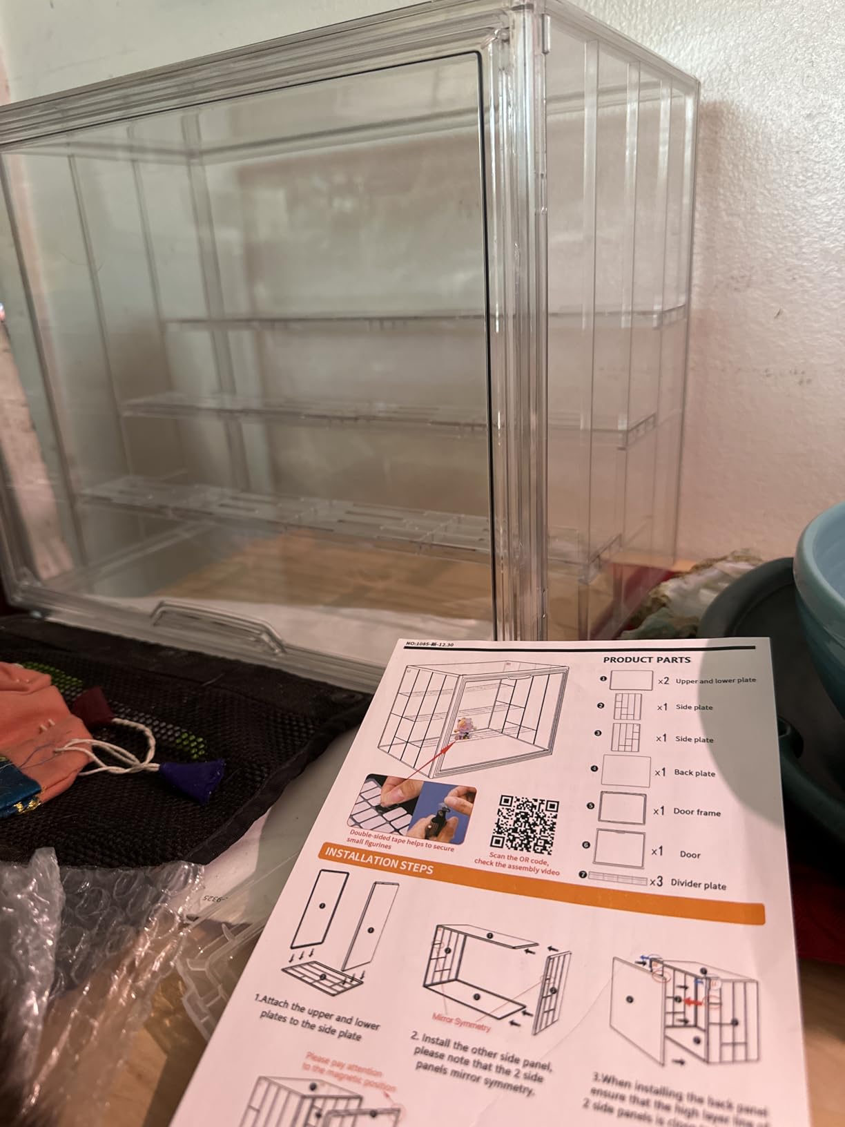 Clear Acrylic Display Case Upgrade 4 Tier Figure Display Cases with 3 Movable Dividers, Stackable Display Box Showcase with Magnetic Door for Collectibles (Large-1pack) customer photo 2