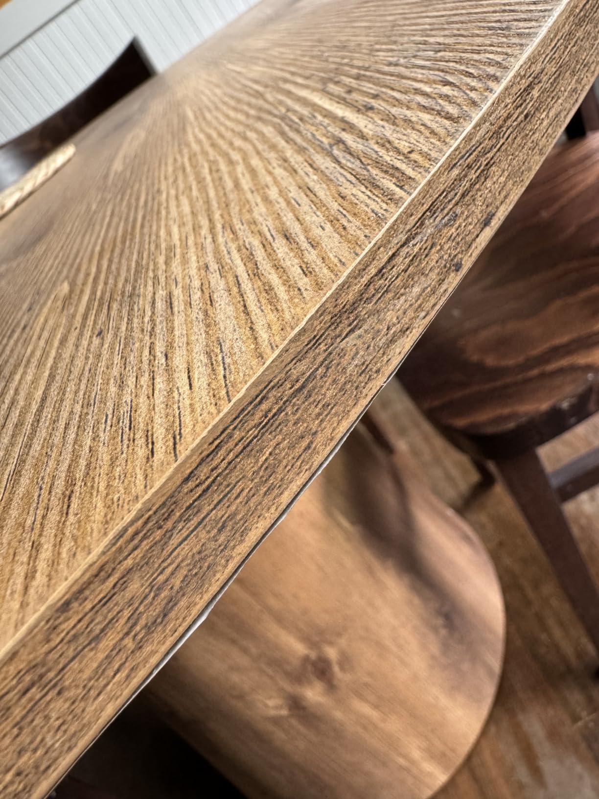 45'' Round Dining Table, Wooden Round Pedestal Table | One-Piece Round Tabletop, Wood Grain Finish, Stable Pedestal Base, Easy Assembly, for Kitchen Dining Room customer photo 1