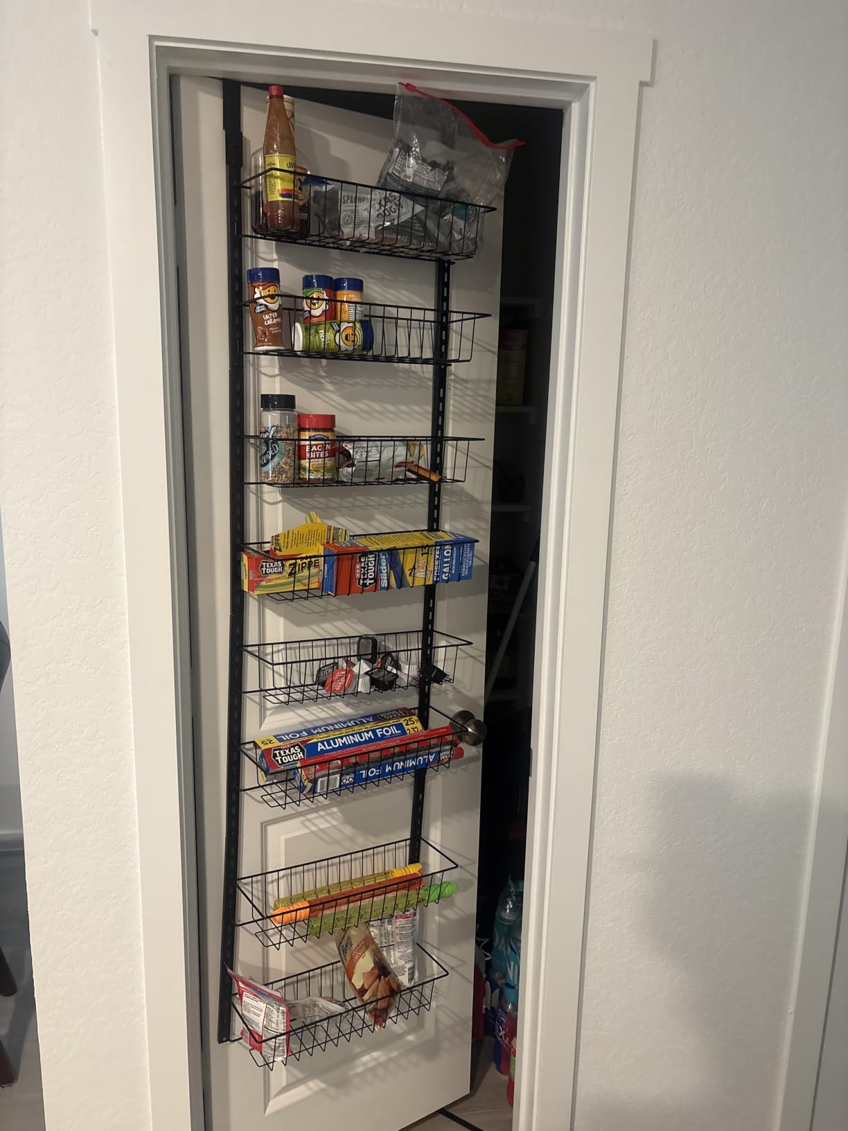 ElegantArray 8-Tier Pantry Door Organizer, Over The Door Pantry Organizer Rack and Storage, Hanging Spice Rack Shelves Door, Home Office Laundry Room Bathroom & Kitchen Organization Essentials Metal customer photo 1