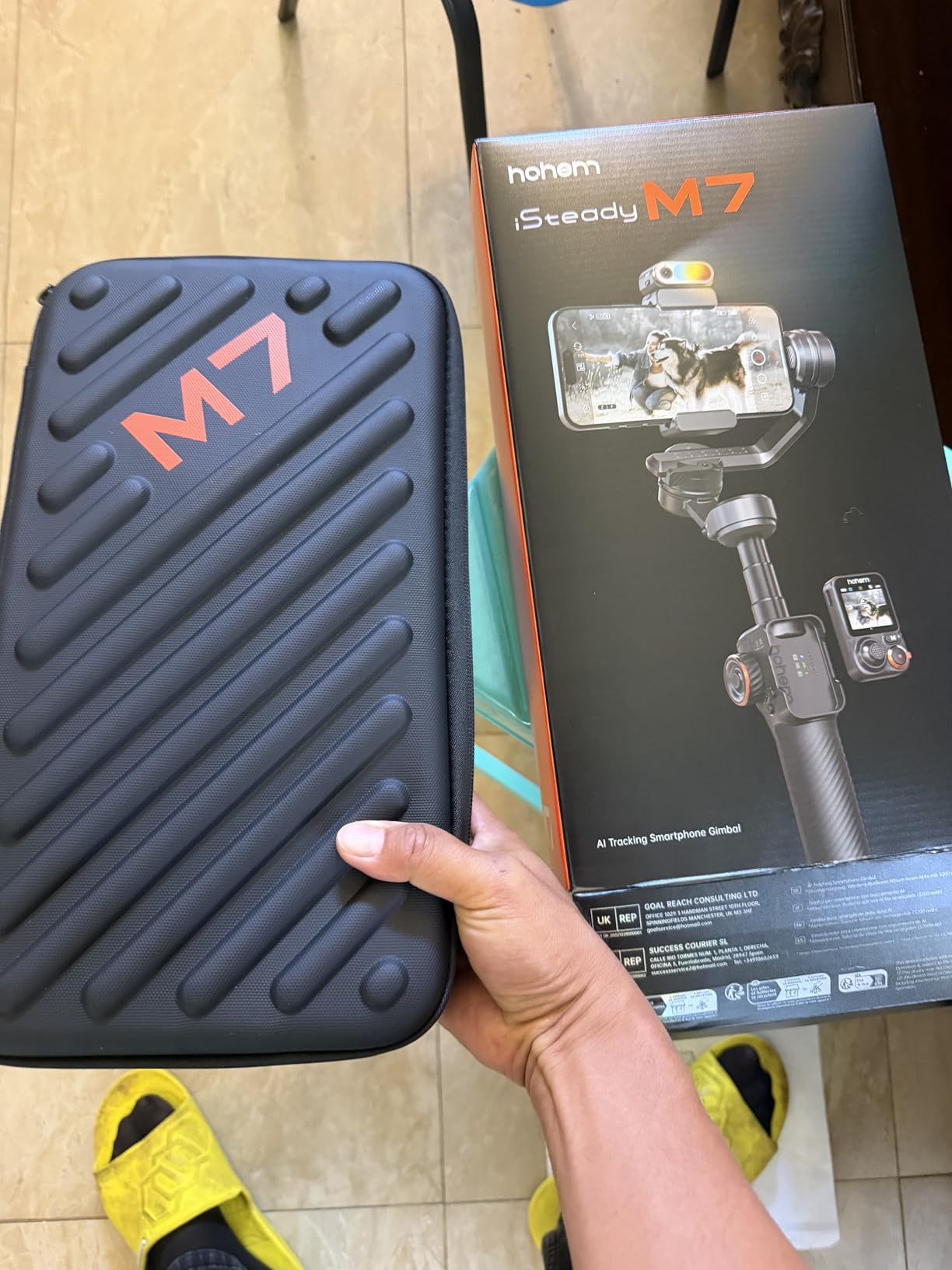 hohem iSteady M7 Gimbal Stabilizer for iPhone & Android, 3-Axis Gimbal | Magnetic AI Tracker, iSteady 9.0, 7.6 Rod, RGB Fill Light, 12H Battery, AI Live Feed Monitoring, Touchscreen Remote customer photo 1