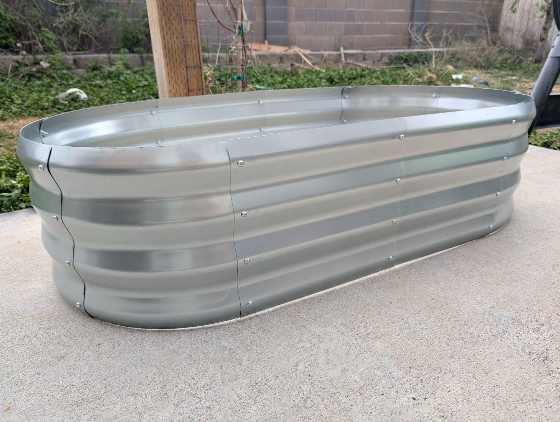 Amazon Basics Raised Garden Bed, Galvanized Steel, 48 x 24 x 12 inches, Silver customer photo 2
