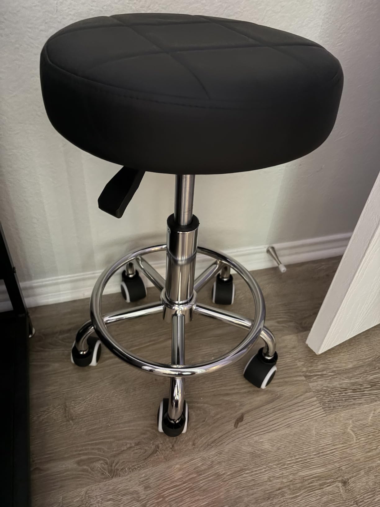 YEEZEE Adjustable Rolling Stool with Wide 14.6