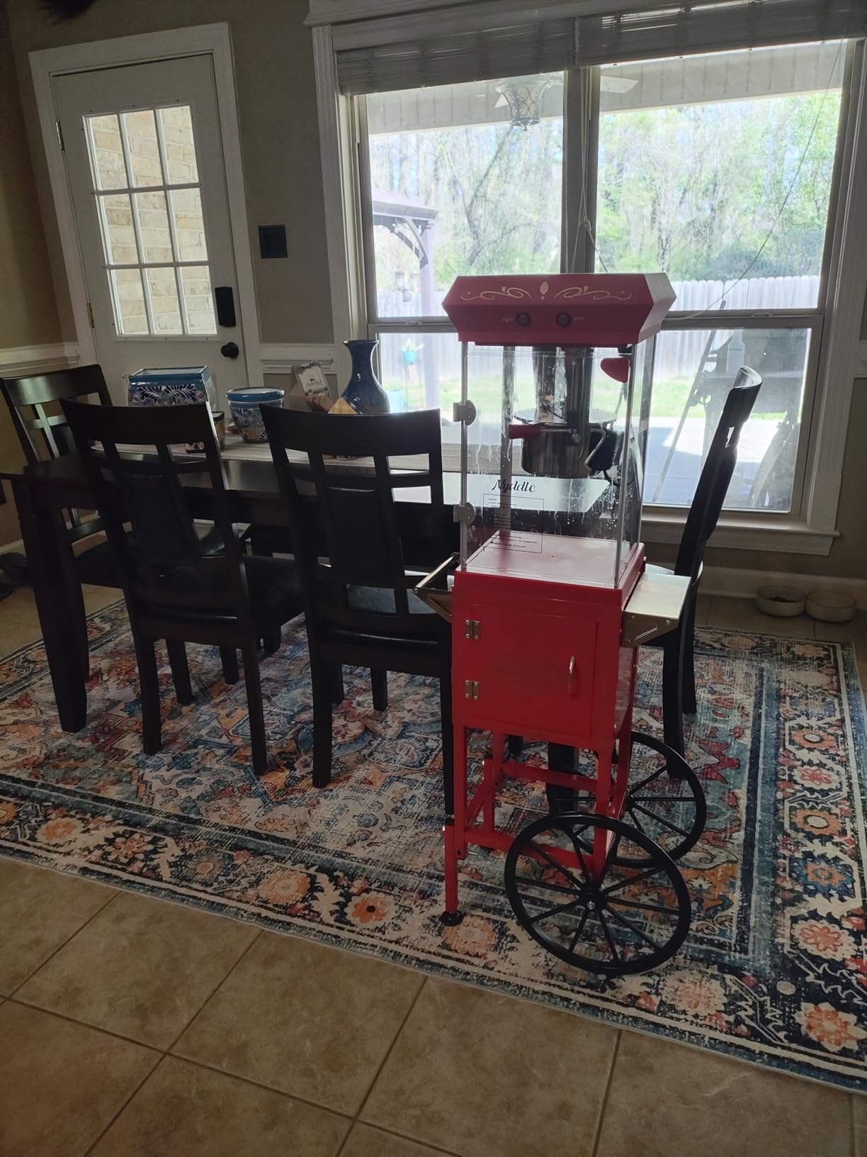 Popcorn Machine Maker With 8 Oz Kettle Makes Up to 32 Cups Popcorn Machine Cart Vintage-Style Popper on Wheels Popcorn Machines for Home (Black) customer photo 1