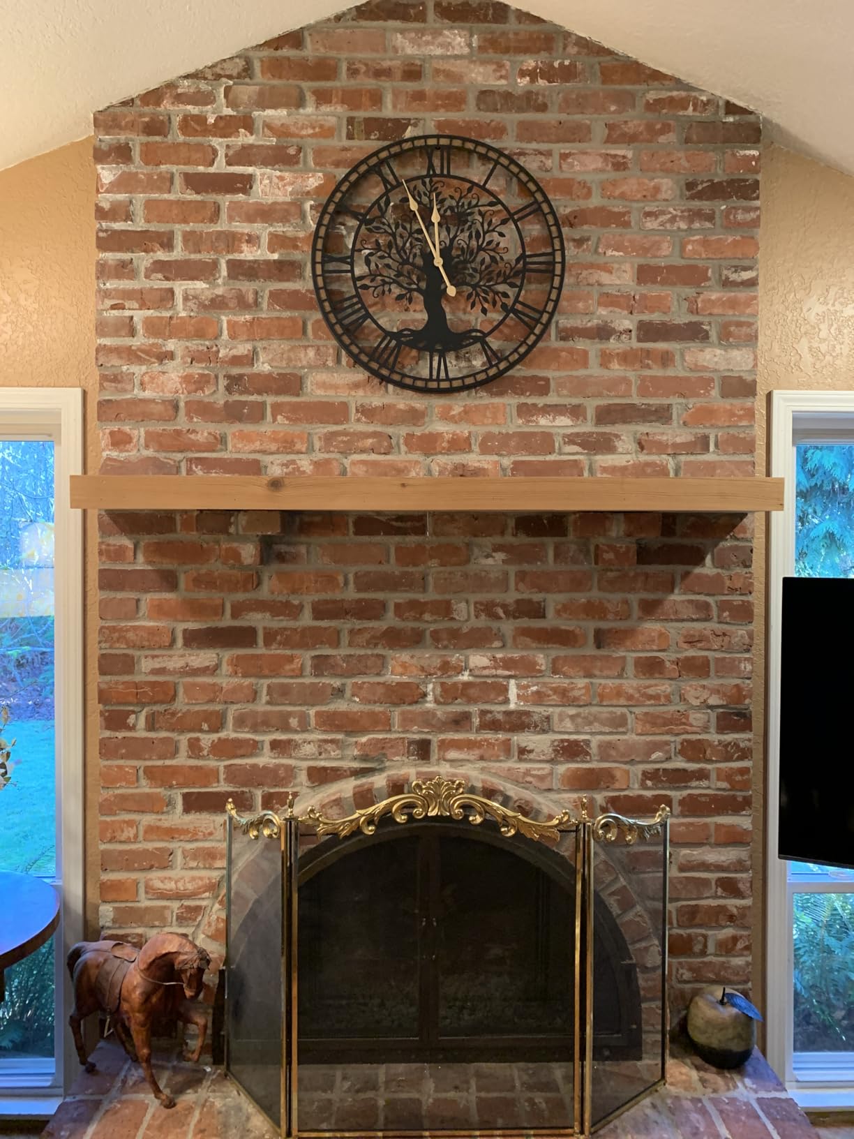 Micasso Large Wall Clock Decorative: 32 Inch Tree of Life Battery Operated | Modern Farmhouse Metal Wood Frame - Roman Numeral Clocks for Living Room/Dining Room/Fireplace customer photo 1