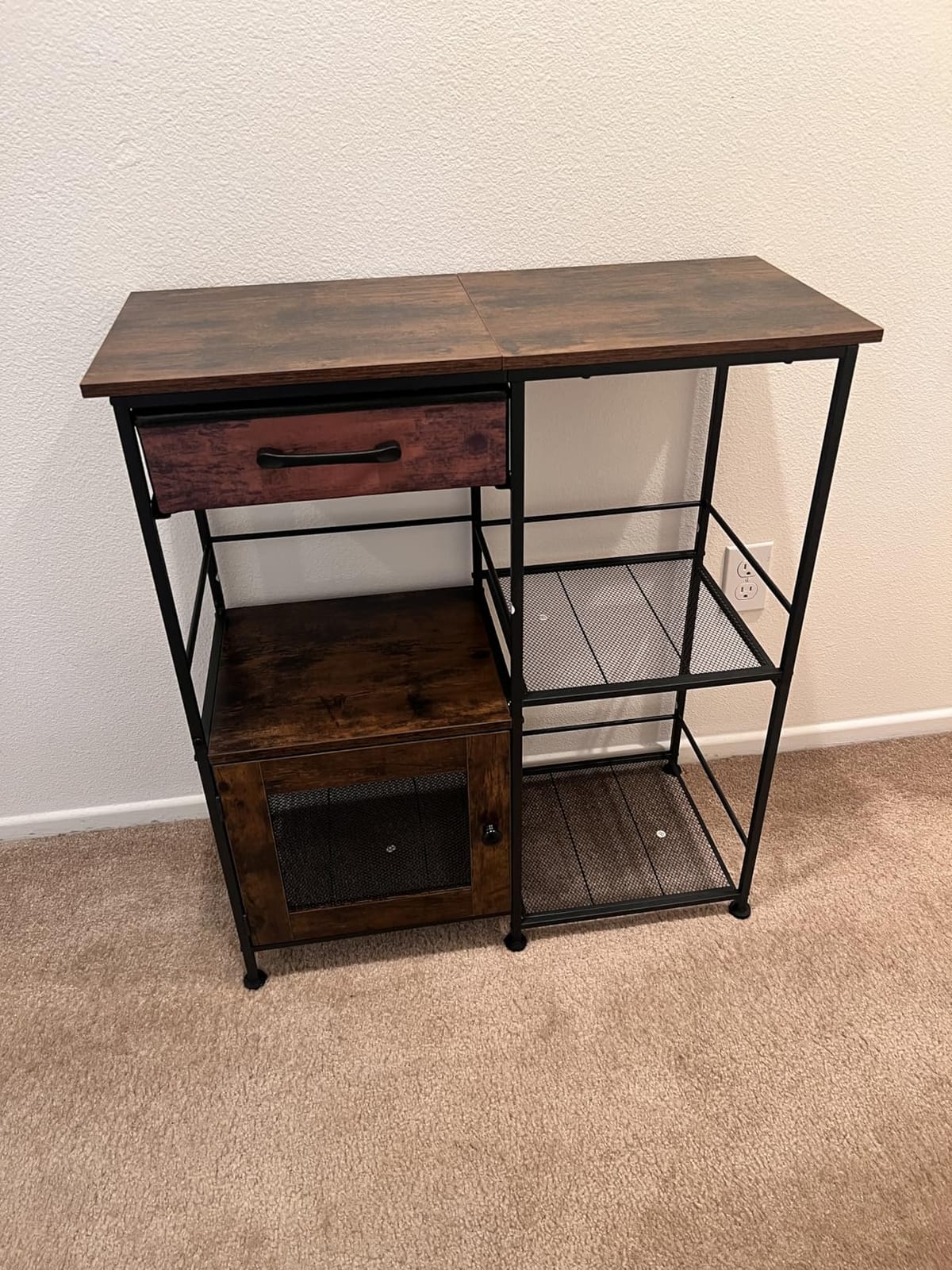 SWTYMIKI Coffee Bar Cabinet for Home - Farmhouse Coffee Stand Station Multi-Purpose Buffet Sideboard Cabinet with Drawers - Kitchen Bar Table for Living Room, Corner, Small Space, Espresso customer photo 1