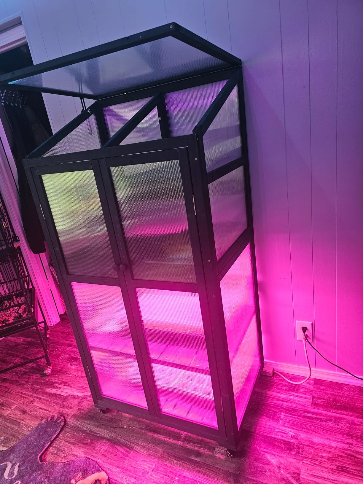 Polibi Wooden Greenhouse, Cold Frame Portable Greenhouse with Wheels and Adjustable Shelves for Indoor Outdoor Patio Balcony Garden, 31.5 L x 22.4 W x 62 H, Forest Green customer photo 1