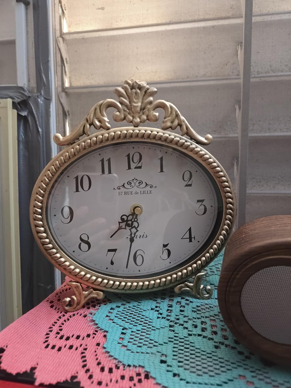 Abdurey Vintage Table Clock, Antique Gold French Rustic Style Mantel Clock | Desk and Shelf Decorative Clocks for Living Room, Farmhouse, Bedroom, Bedside, Gift Clocks customer photo 1