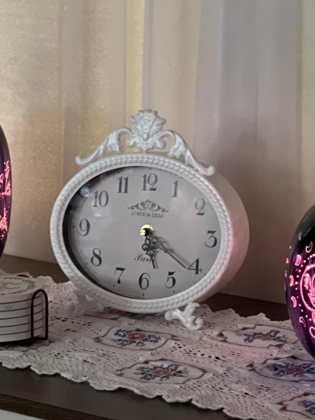 Abdurey Vintage Table Clock, Antique Gold French Rustic Style Mantel Clock | Desk and Shelf Decorative Clocks for Living Room, Farmhouse, Bedroom, Bedside, Gift Clocks customer photo 2
