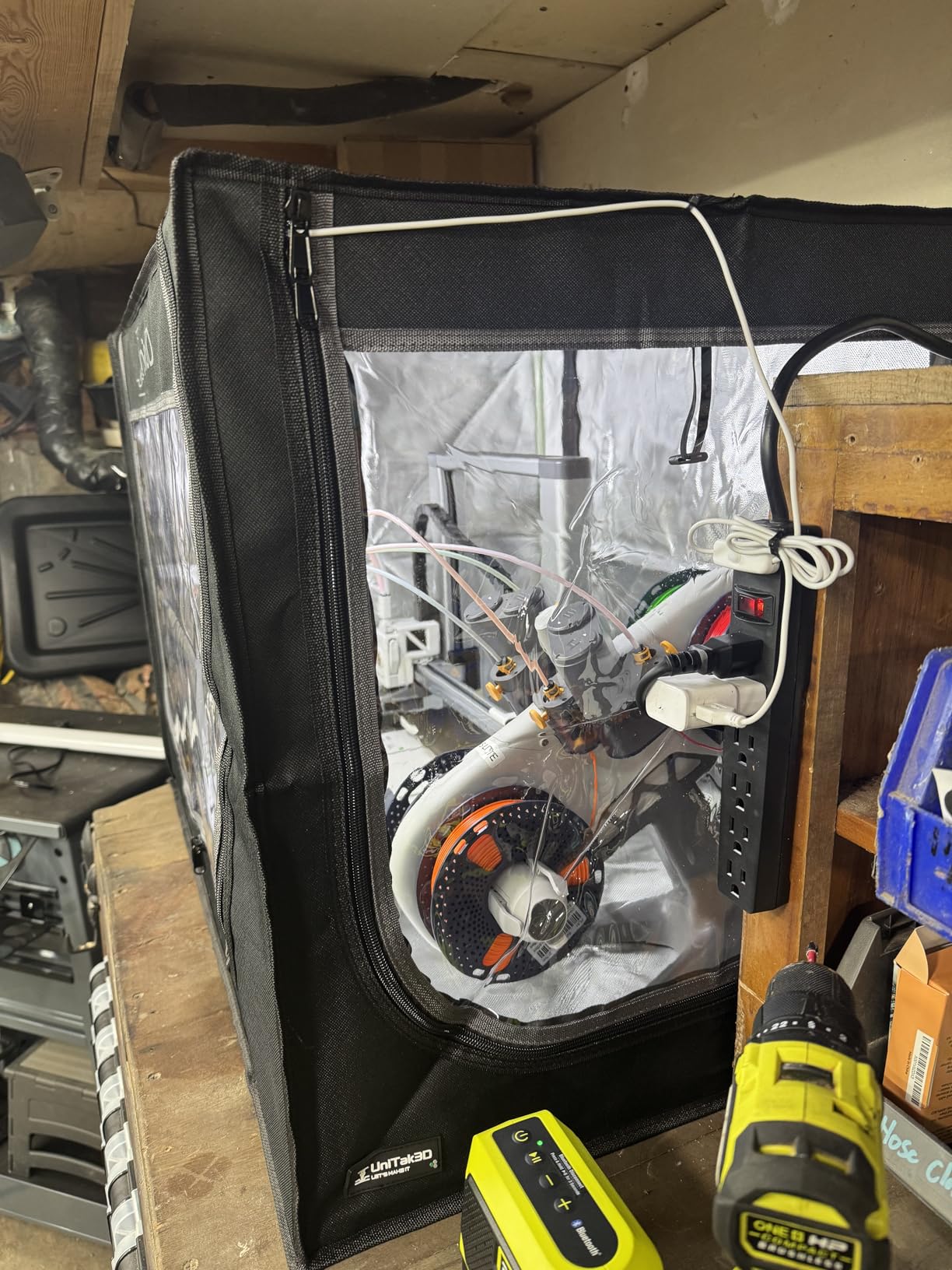 3D Printer Enclosure with Ventilation for Bambu Lab A1 Combo, Large Size Fireproof & Dustproof Enclosure, Noise Reduction, Constant Temperature 3D Printer Cover with LED Lighting System - 32.5x23x23inch customer photo 1