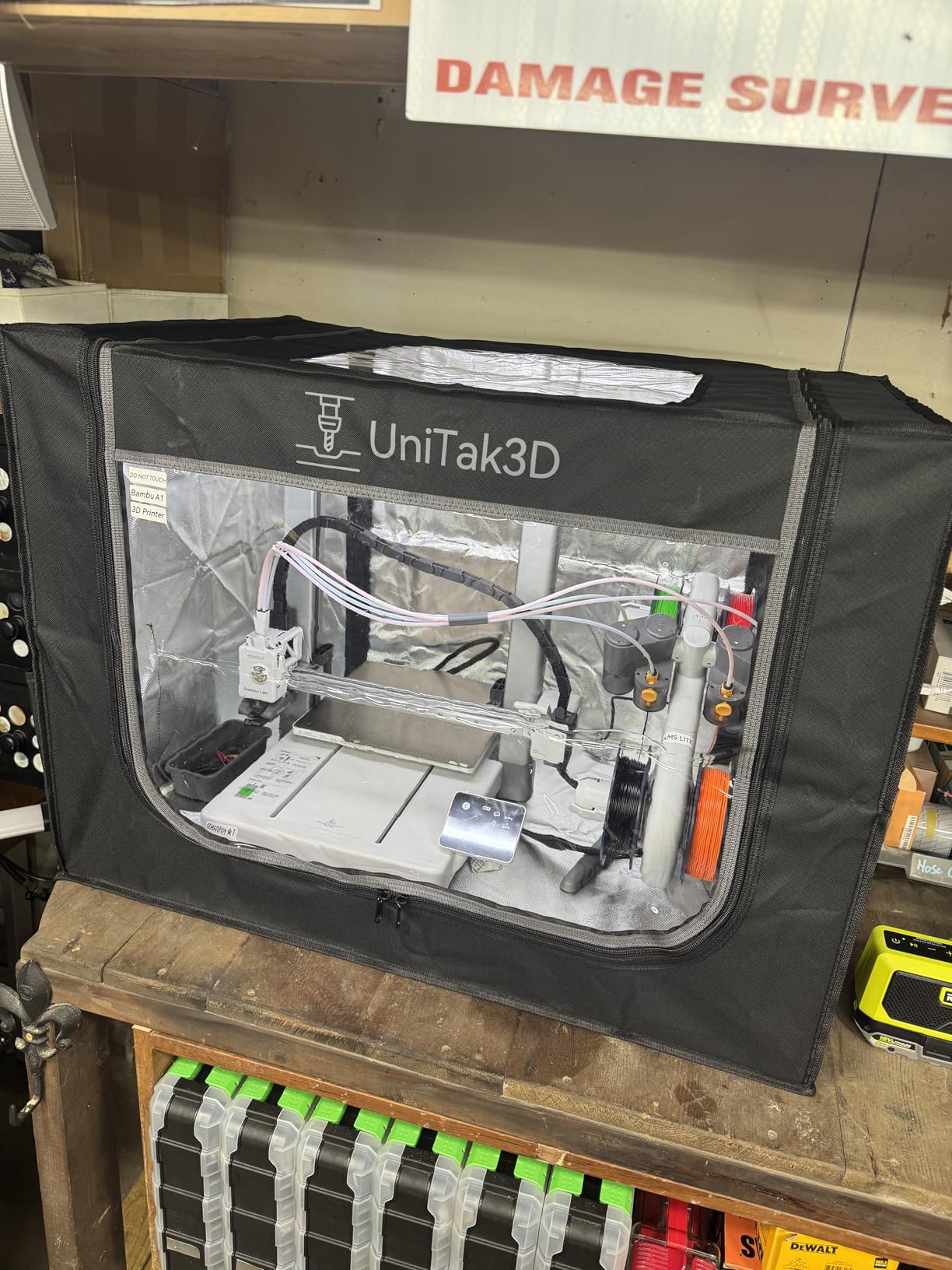 3D Printer Enclosure with Ventilation for Bambu Lab A1 Combo, Large Size Fireproof & Dustproof Enclosure, Noise Reduction, Constant Temperature 3D Printer Cover with LED Lighting System - 32.5x23x23inch customer photo 2