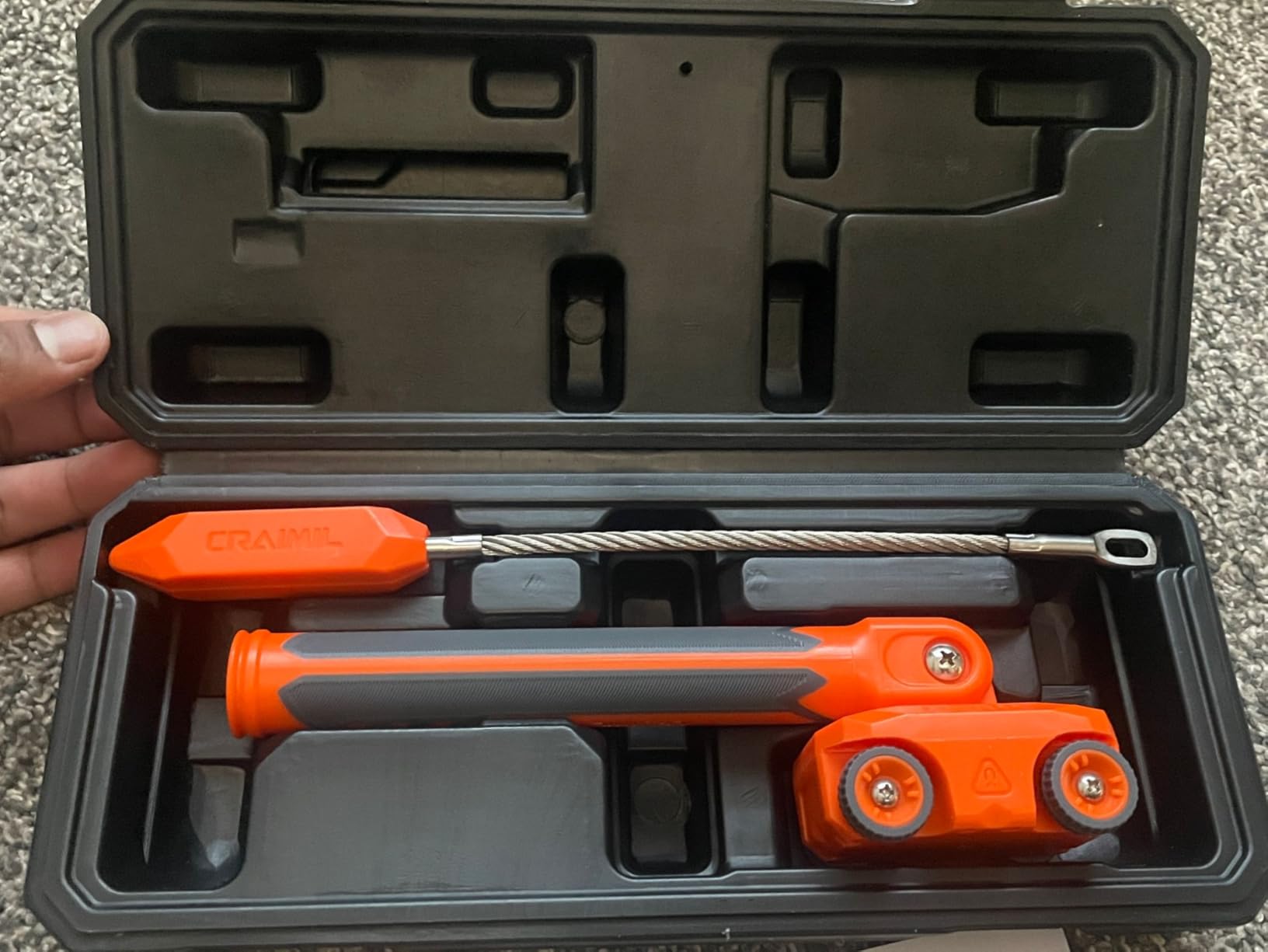 Magnetic Wire Puller for Electrical Wiring - Rare-Earth Magnets, Stainless-Steel Leader for Easy Cable Pulling in Walls & Tight Spaces, Doubles as Stud Finder, Includes High-Quality Hard Plastic Case customer photo 1