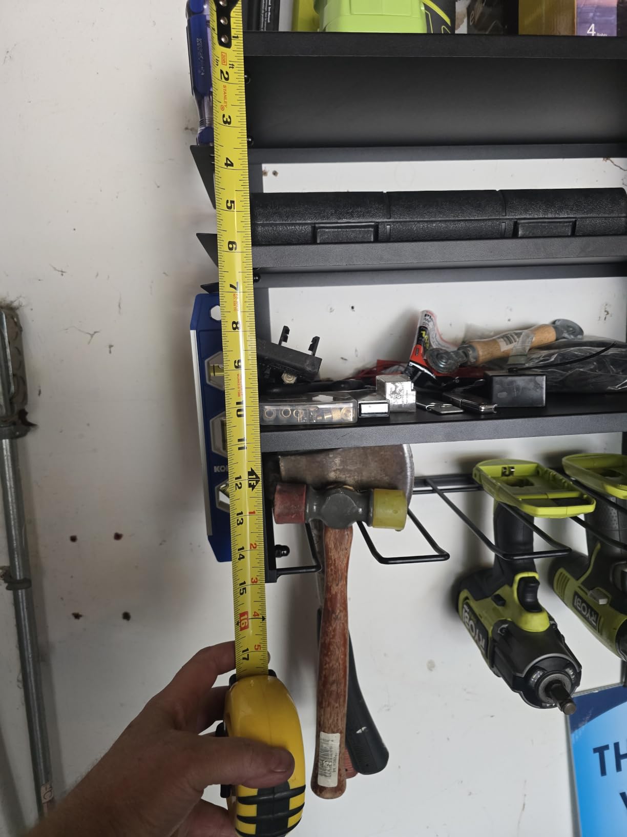 Large Power Tool Organizer Wall Mount with Charging Station, 4 Layer Heavy Duty Metal Tool Storage Shelf customer photo 2