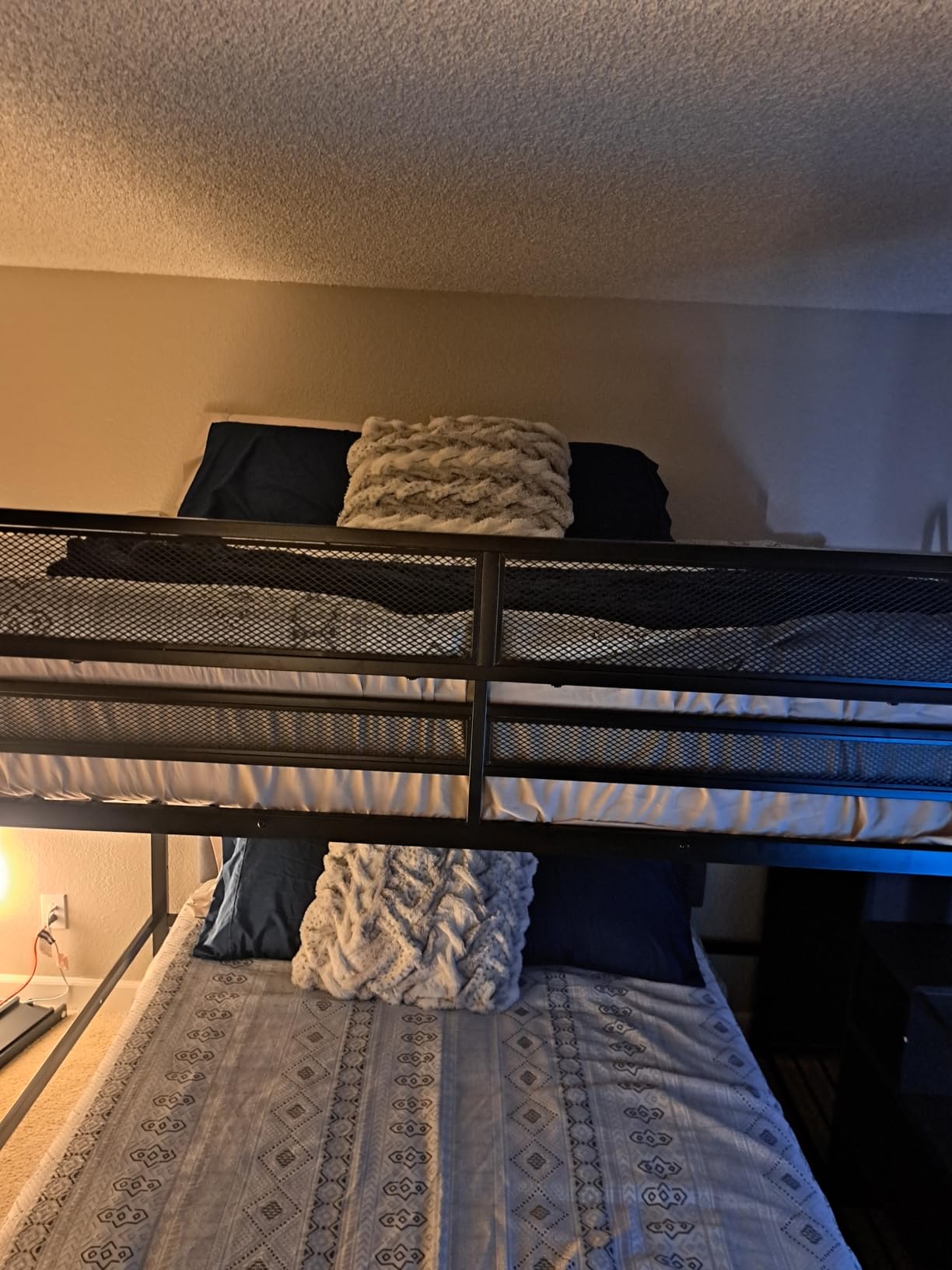 Full Size Loft Bed with Stairs and Storage, Metal Loft Bed Frame with Bedside Shelf and Large Under-Bed Space, Heavy-Duty Bed for Adults Teens and Kids, Convertible Staircase, Black customer photo 2
