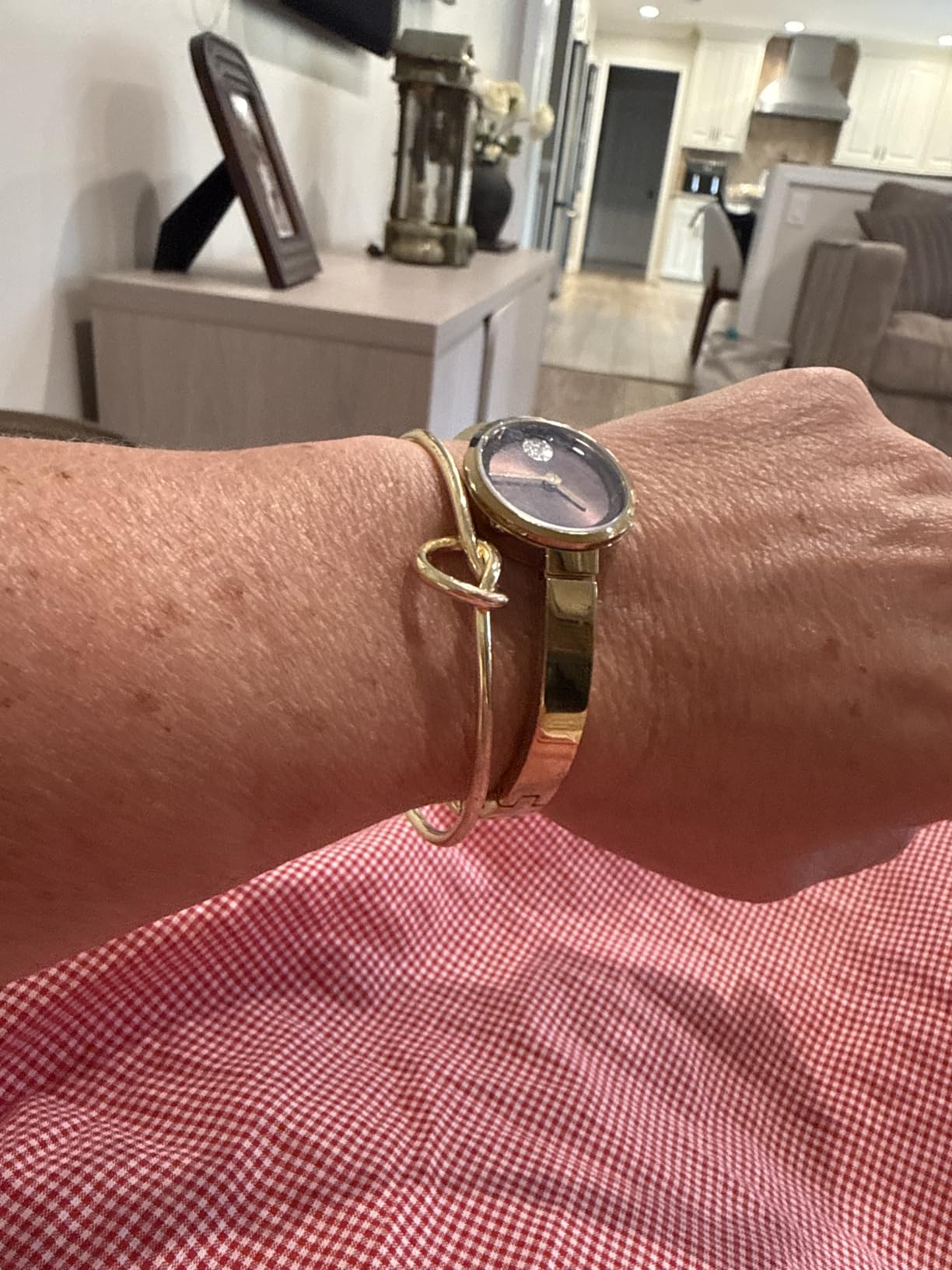 Gokeey Gold Bracelets Set for Women Non Tarnish, Waterproof 14K Gold Plated Sterling Silver Chunky Cuff Bracelet Stackable Gold Bangles Bracelet for Women Trendy Fashion Accessories customer photo 1