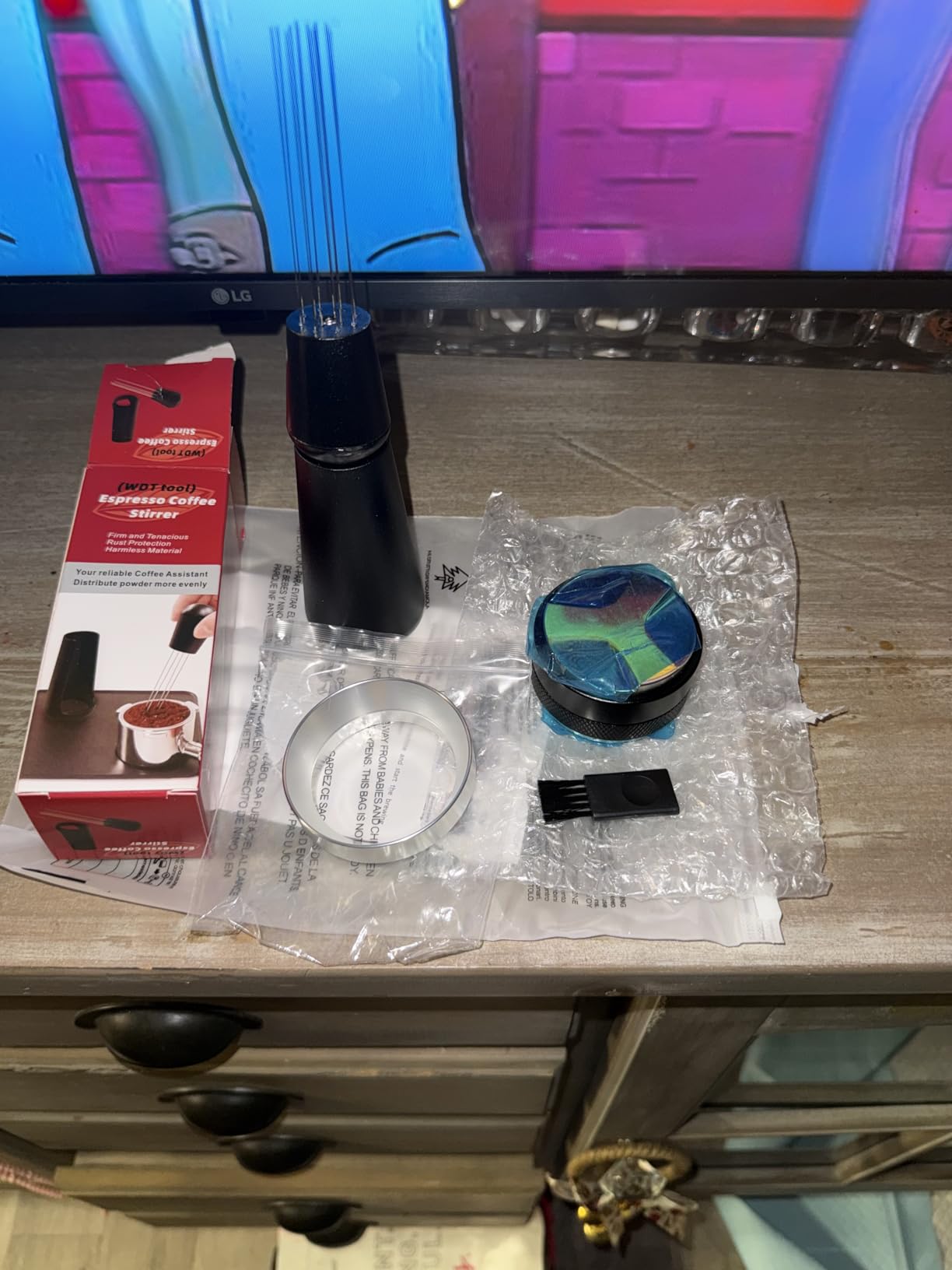 Reoszeank 51mm Espresso Accessories Kit, Coffee Distributor and Tamper Leveler, WDT Tool and Dosing Funnel Set Fits Delonghi CASABREWS and atatix 51 mm Espresso Machines and Portafilters customer photo 1