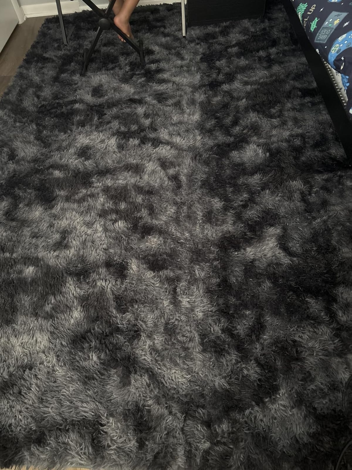 6x9 Ft Large Shag Rugs for Living Room Decor, Tie-Dyed Ultra Soft Fluffy Furry Area Rugs for Bedroom Indoor Floor, Aesthetic Carpet for Kids Home (Dark Grey) customer photo 1
