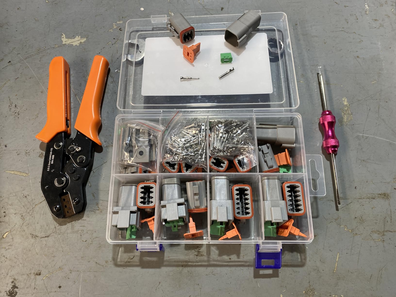 217PCS 12 Kits Deutsch DT Connector Kit with Crimper & Terminal Removal Tool - IP68 Waterproof 2 3 4 6 8 12 Pin Automotive Electrical Connectors & Size 16 Stamped Contacts for Car Truck Marine Wiring customer photo 2