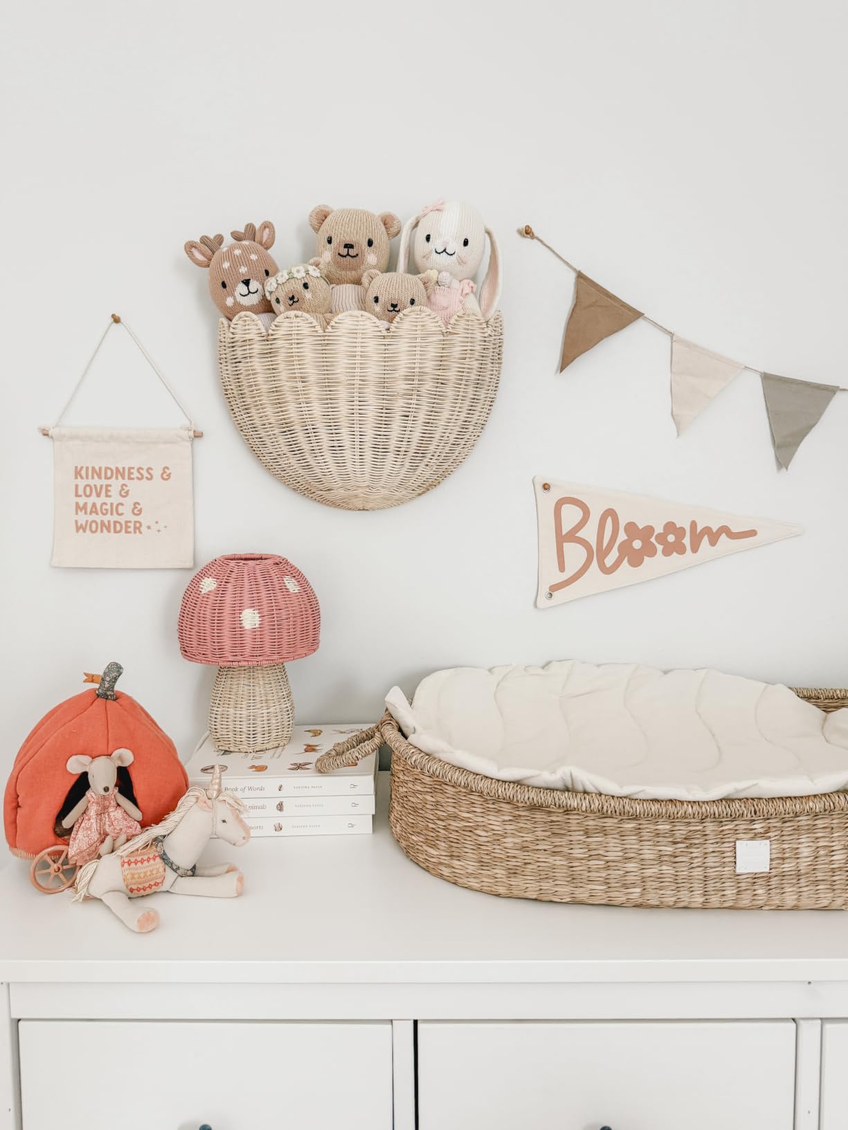 BEBE BASK Scalloped Wicker Wall Basket - The Original Wicker Wall Decor - Hand Woven Wall Basket - Home Décor Wall Hanging Basket - Wall Storage Basket for Nursery, Living Room and Bathroom (Mocca) customer photo 2