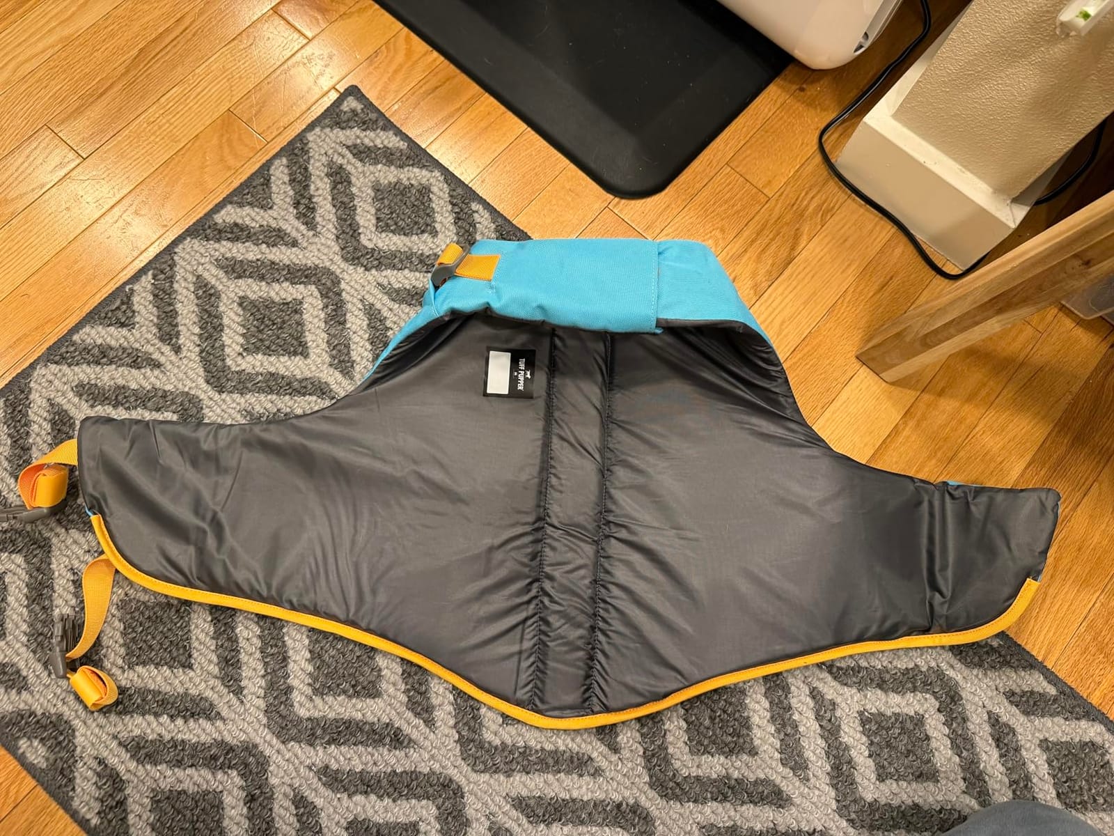 Tuff Pupper Dog Life Jacket | High Buoyancy Dog Swim Vest with Rescue Handle | Adjustable Secure Fit | Reflective Safety Trim | Pet Flotation Jacket for Swimming Boating Kayaking (Blue/Yellow, XL) customer photo 1