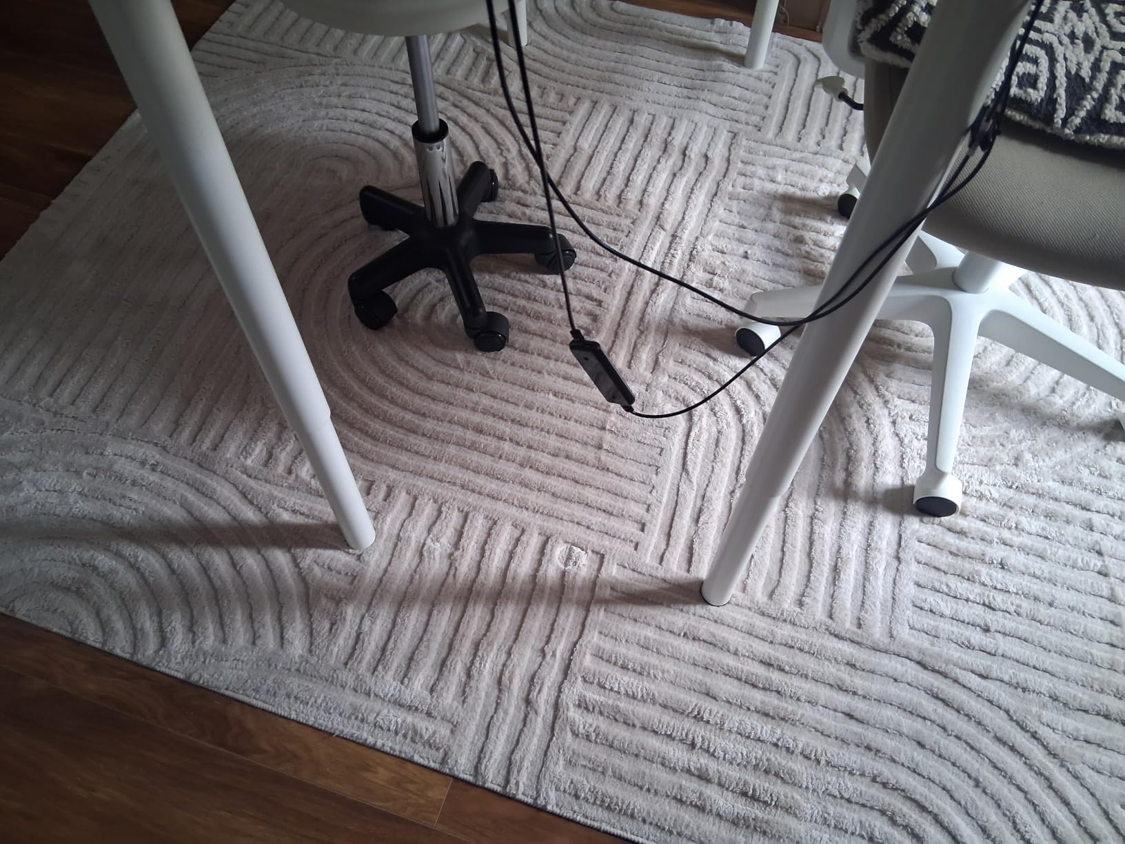Pauwer 5x7 Area Rugs for Living Room, Modern Non Slip Washable Rug, Beige, Arch Pattern, Soft Fluffy, Neutral, Boho Accent, Solid Color Floor Carpet customer photo 2