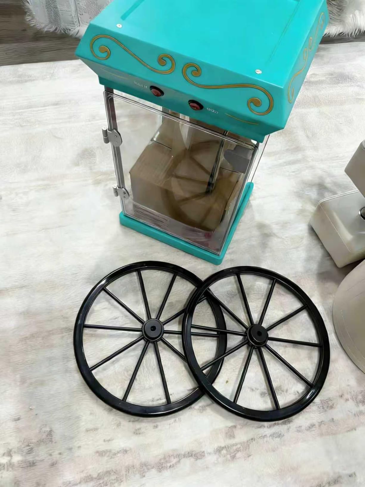 12 oz Commercial Popcorn Machine Cart, Popcorn Maker Machine with Stainless-Steel Kettle Makes Up to 48 Cups, Movie Theater Pop Corn Machine with 3-Switch Control & Tempered Glass Doors, Black customer photo 1