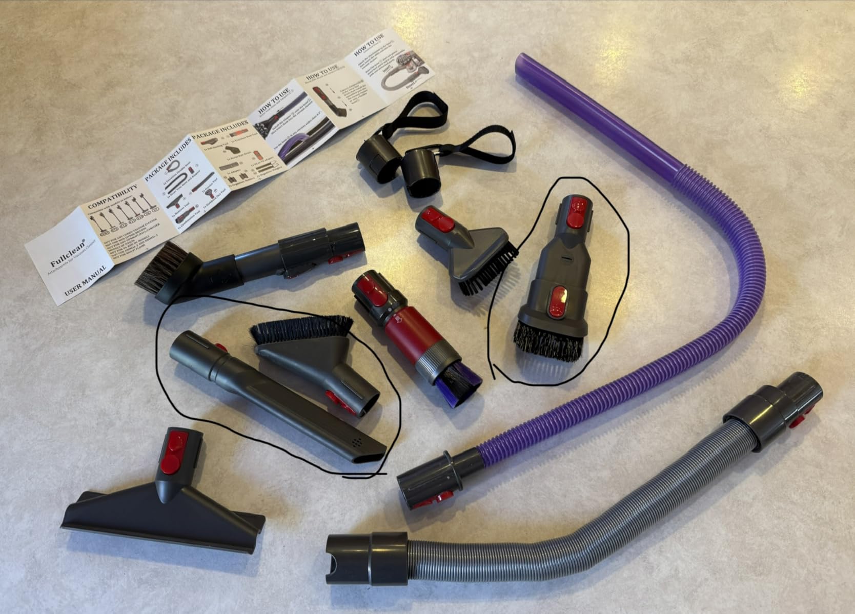 Attachment Kits for Dyson Vacuum Cleaner,Hose,Crevice Tool,Dryer Lint Vac Attachment for Dyson V15 V15s V11 V8 V9 V7 V10 V12 Detect Cyclone Absolute Cordless Handheld Vacuum Cleaner customer photo 2