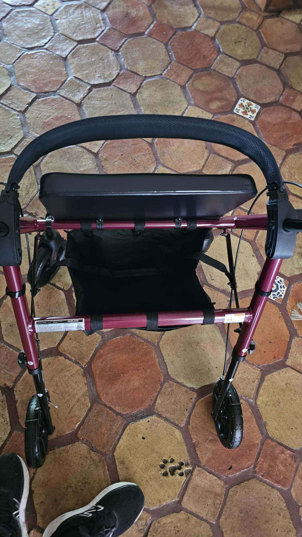 HOMLAND Foldable Walker for Seniors with Seat, 17lb Lightweight, Ergonomic | 350lb Capacity, 8