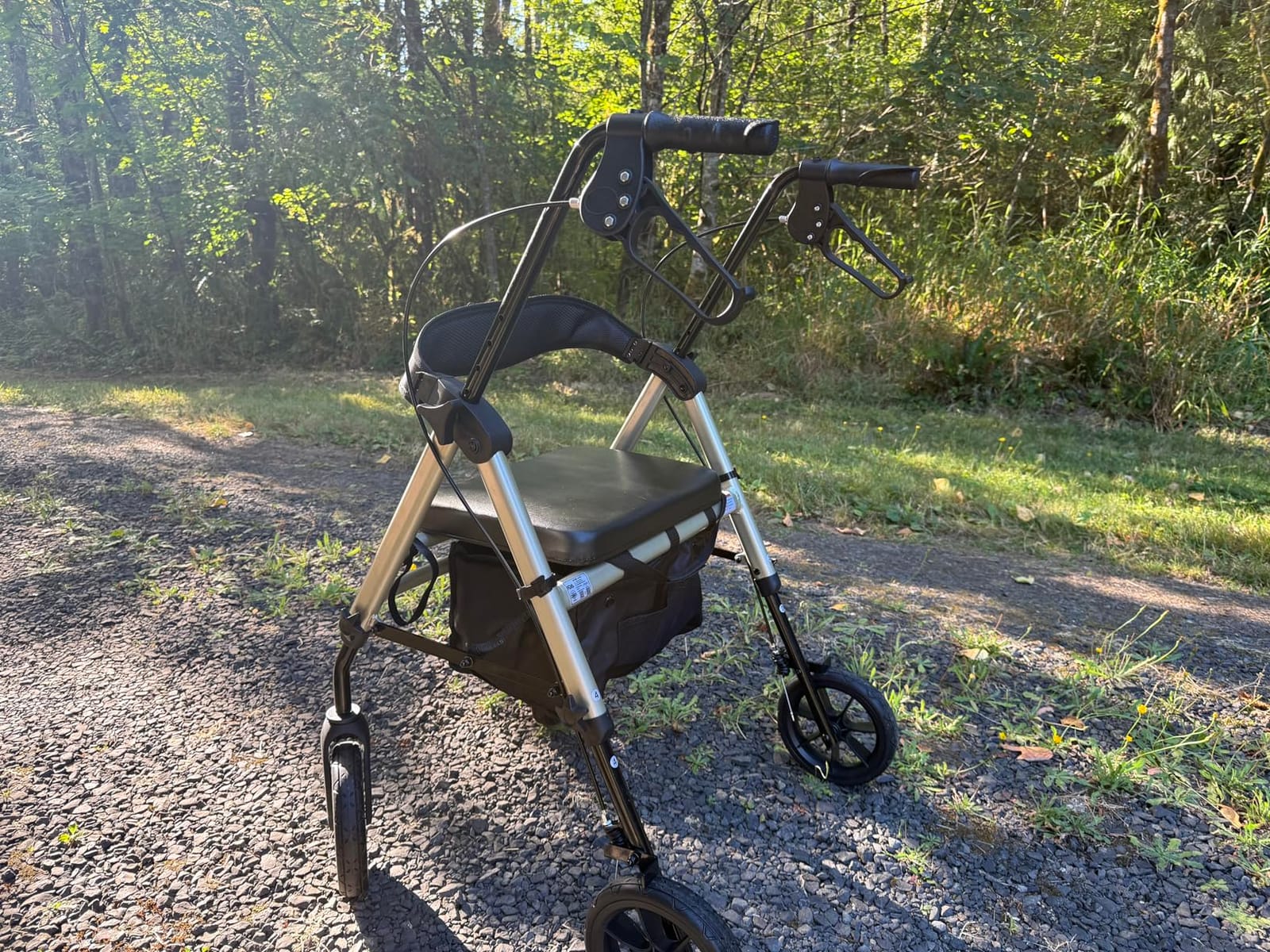 HOMLAND Foldable Walker for Seniors with Seat, 17lb Lightweight, Ergonomic | 350lb Capacity, 8