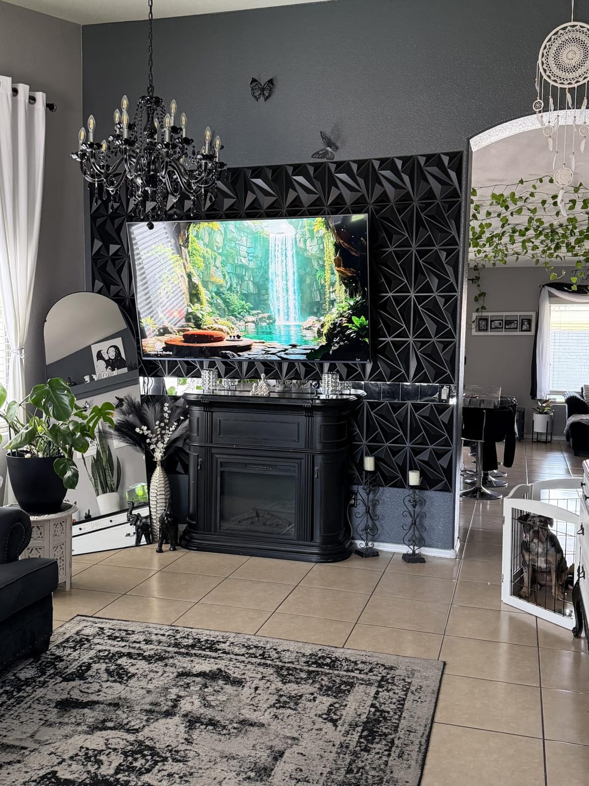 Art3dwallpanels 50 Pack 3D Wall Panel Diamond for Interior Wall Décor, PVC Flower Textured Wall Panels for Living Room Lobby Bedroom Hotel Office, Black, 12''x12'' | 12''x12'' PVC Accent Wall Panels for Bedroom Decor, Living Room Lobby Bedroom Hotel Office customer photo 1