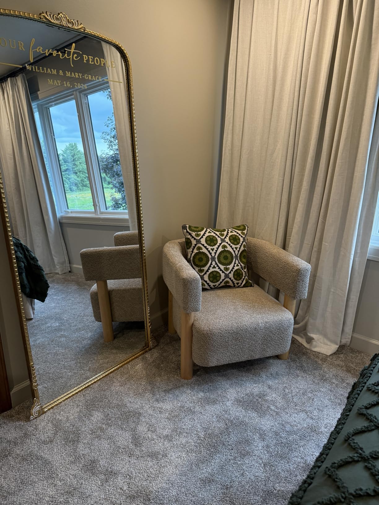 Christopher Knight Home Carly Low Profile Accent Chair, Round Backrest Side Chair with Boucle Fabric Cushion, Light Camel customer photo 1